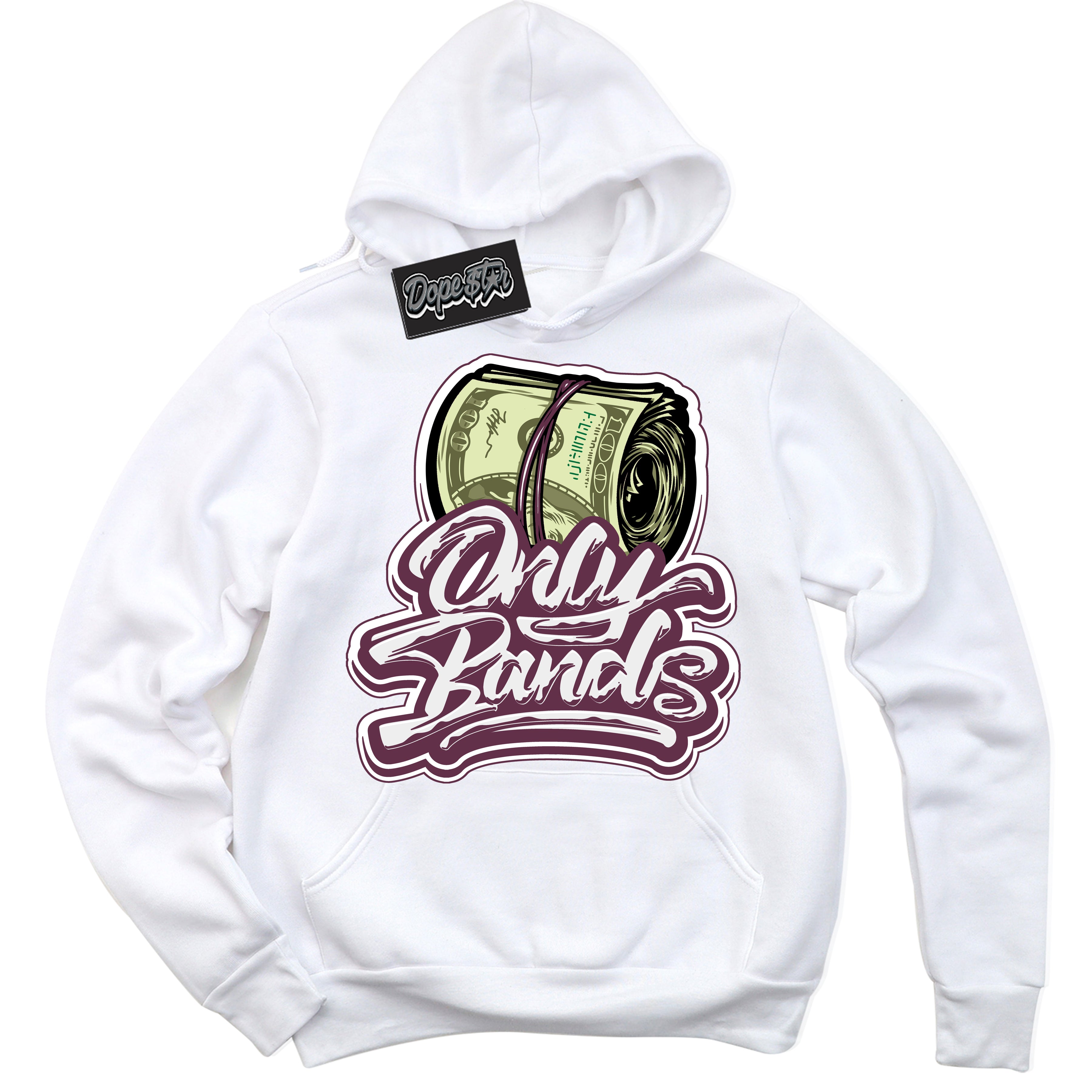 Cool White Hoodie with “Only Bands” design that Perfectly Matches White Viotech Dunks.