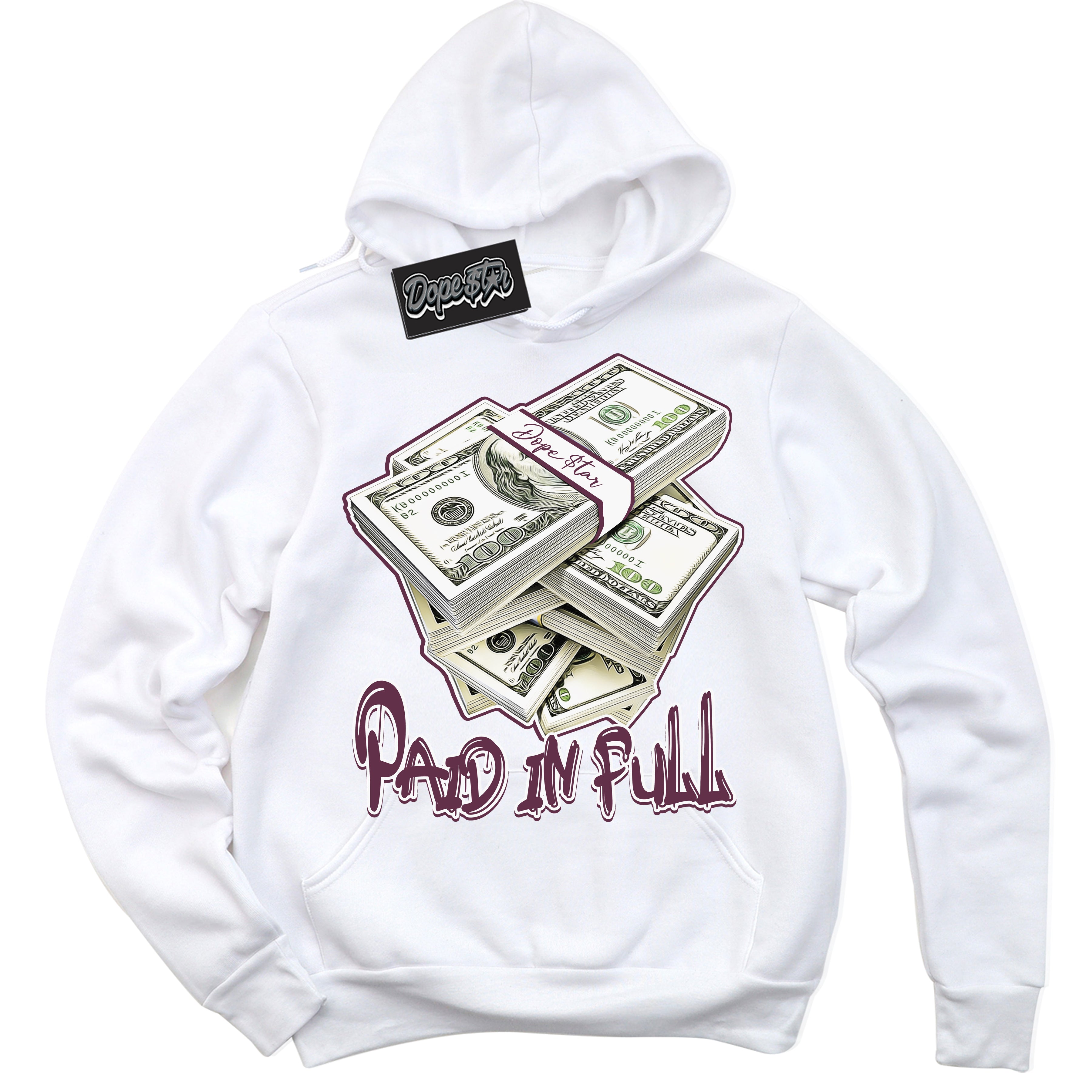 Cool White Hoodie with “Paid In Full” design that Perfectly Matches White Viotech Dunks.