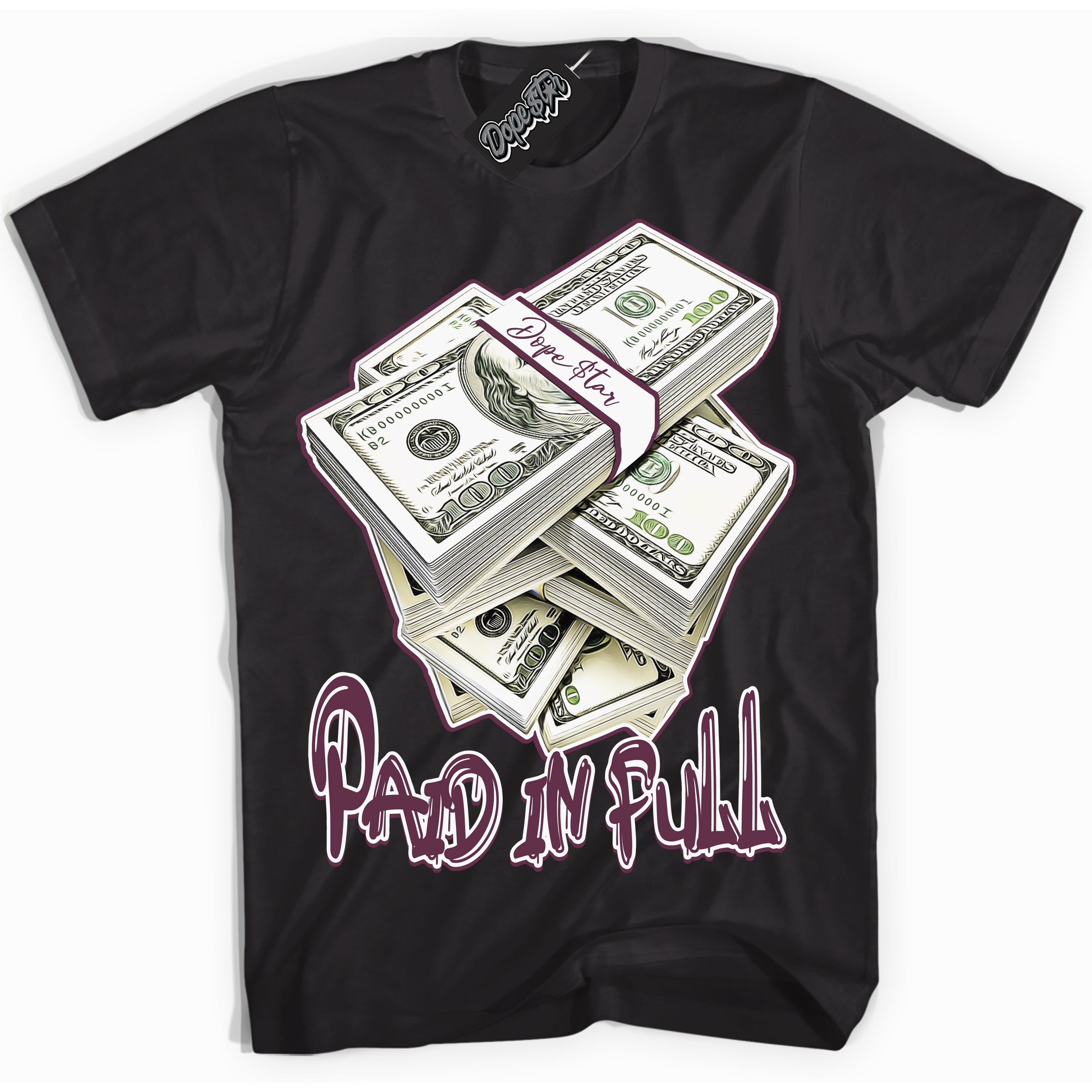 Cool Black Shirt with “Paid In Full” design that perfectly matches White Viotech Dunks.