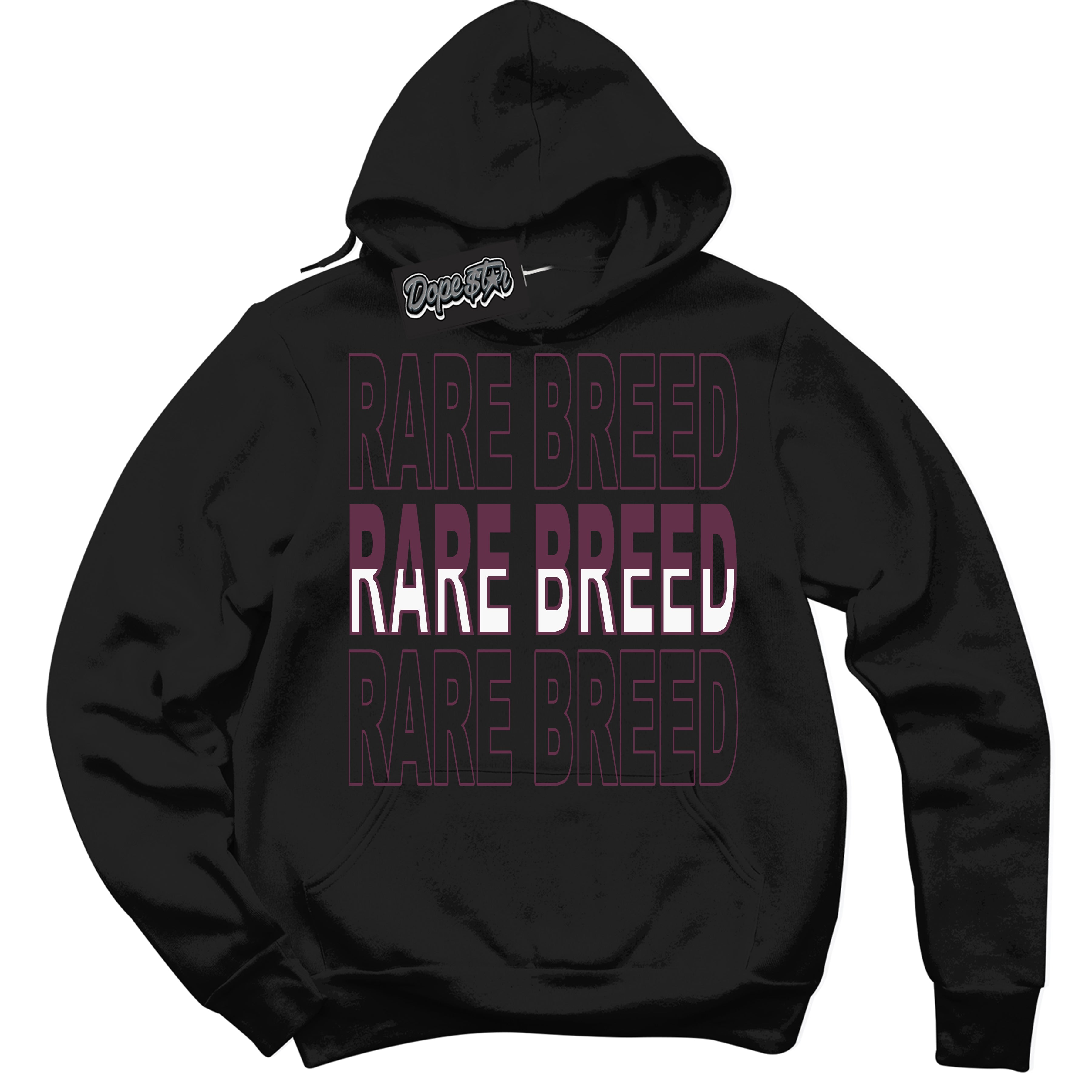 Cool Black Hoodie with “Rare Breed” design that Perfectly Matches White Viotech Dunks.