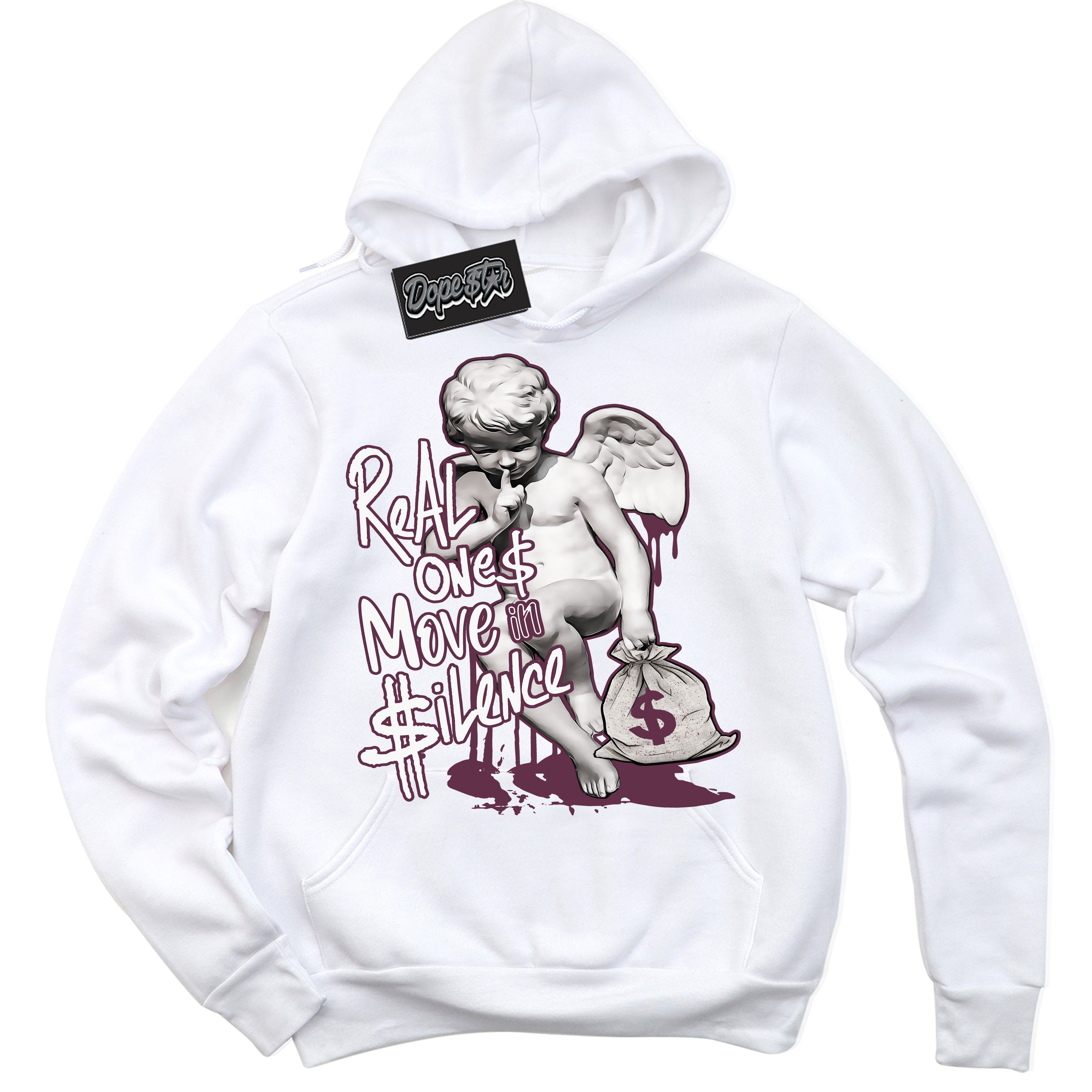 Cool White Hoodie with “Real Ones Cherub” design that Perfectly Matches White Viotech Dunks.