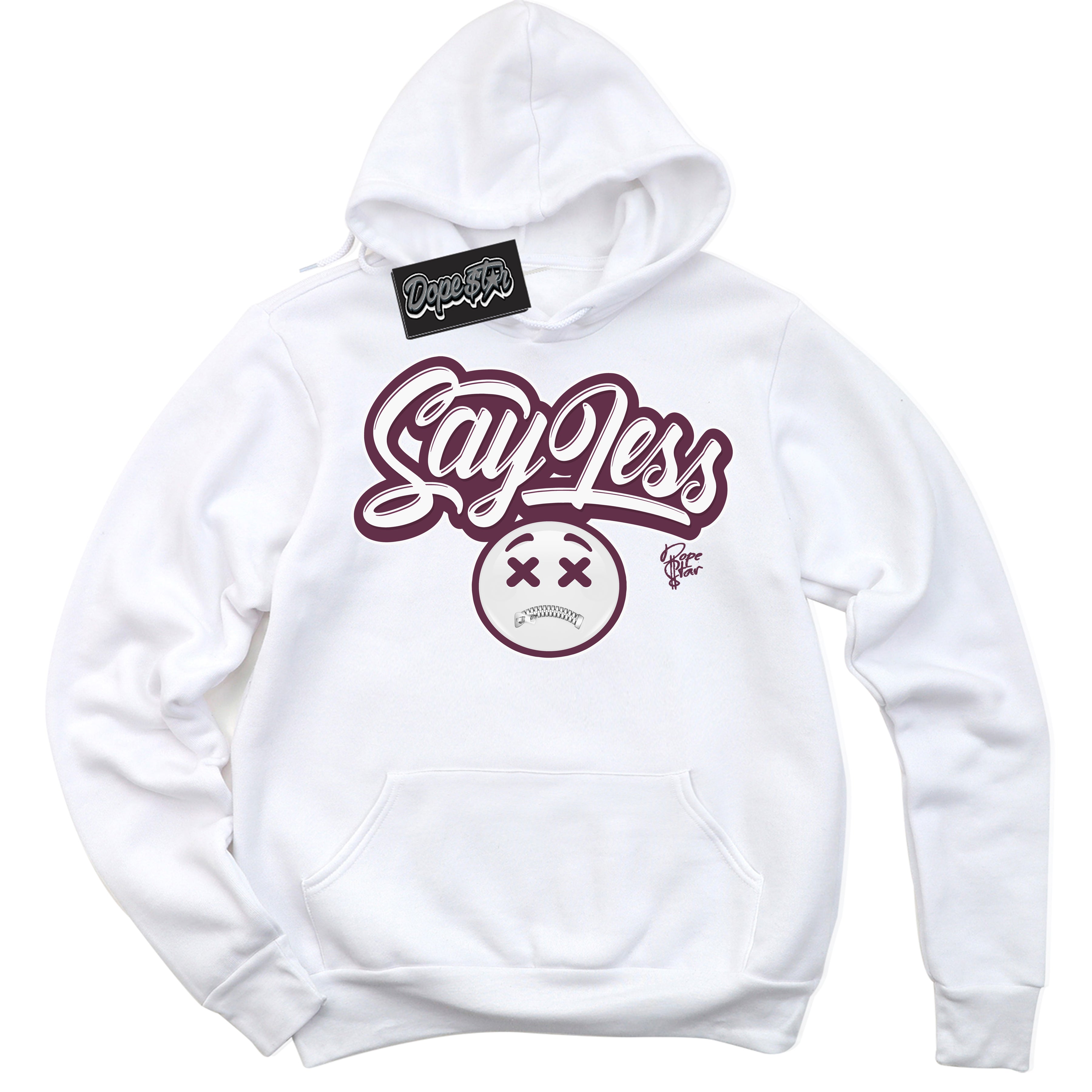 Cool White Hoodie with “Say Less” design that Perfectly Matches White Viotech Dunks.