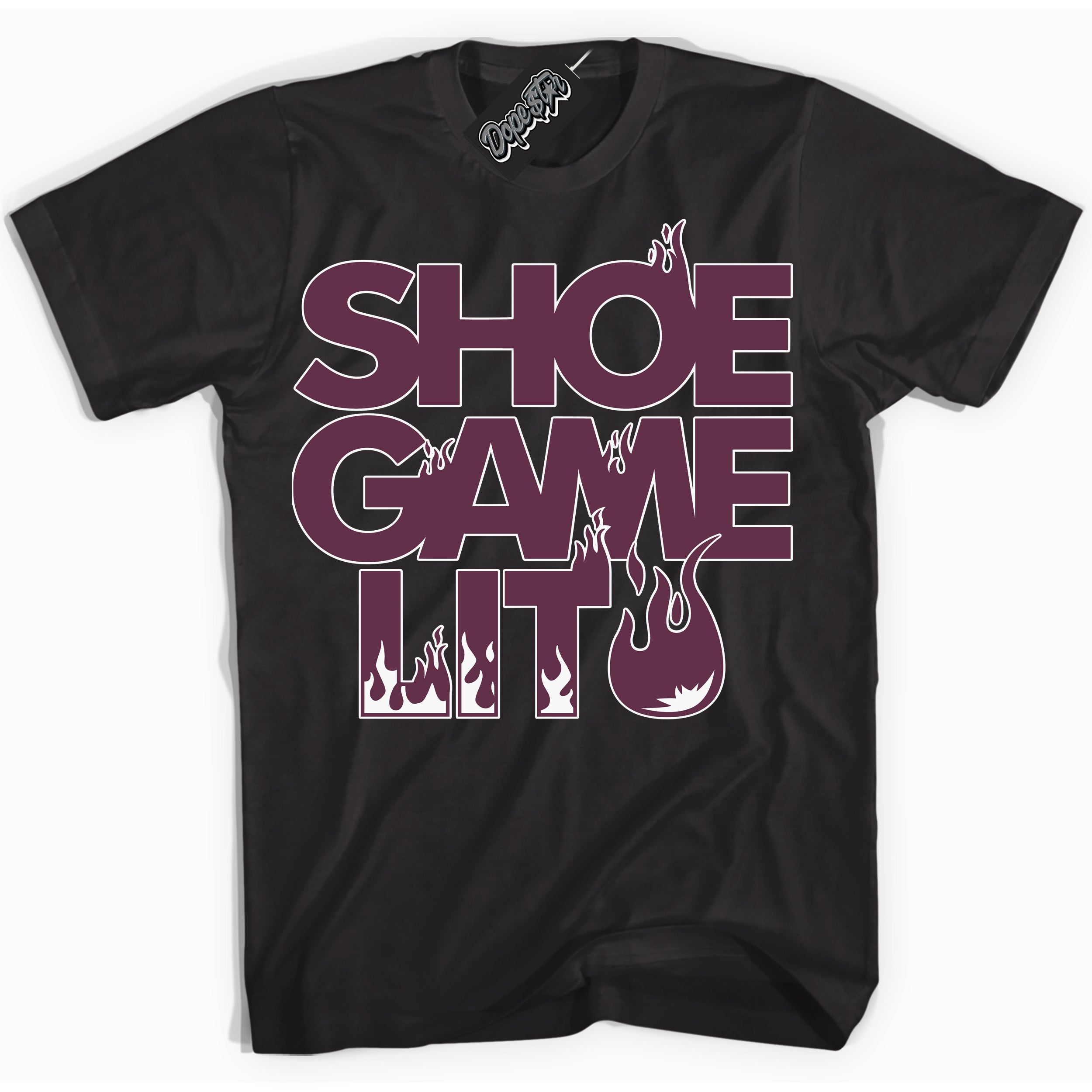 Cool Black Shirt with “Shoe Game Lit” design that perfectly matches White Viotech Dunks.