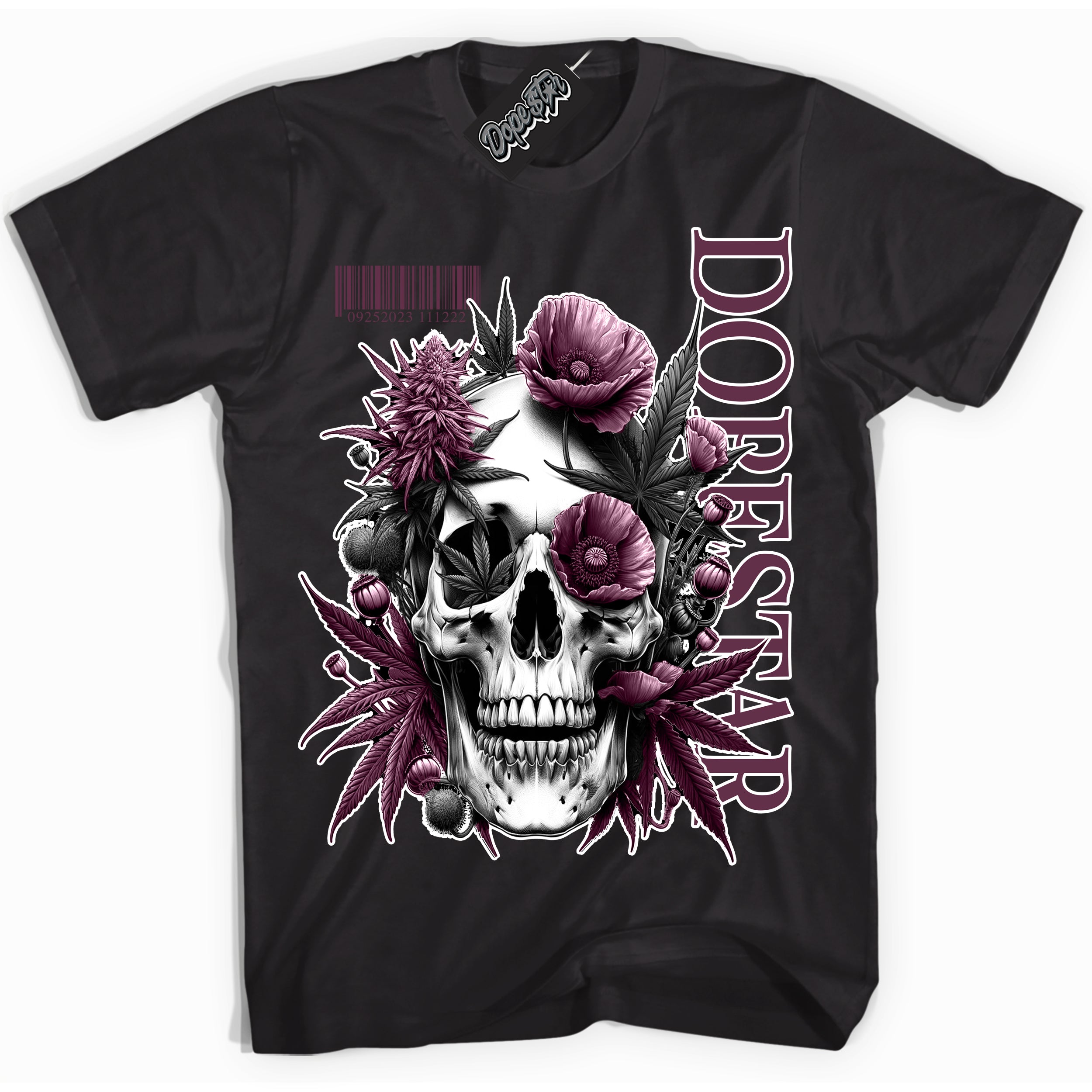 Cool Black Shirt with “Skull Poppies” design that perfectly matches White Viotech Dunks.