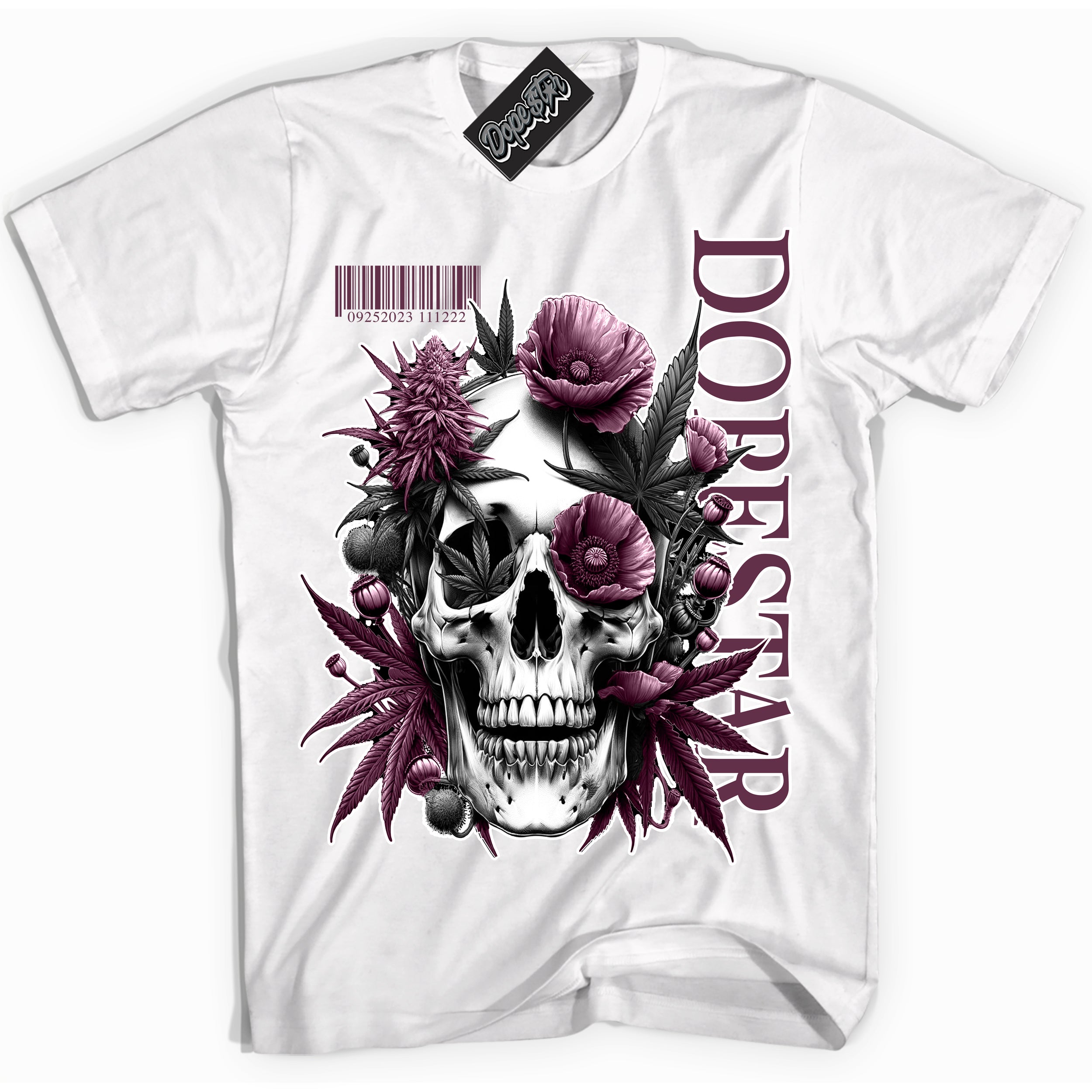 Cool White Shirt with “Skull Poppies” design that perfectly matches White Viotech Dunks.