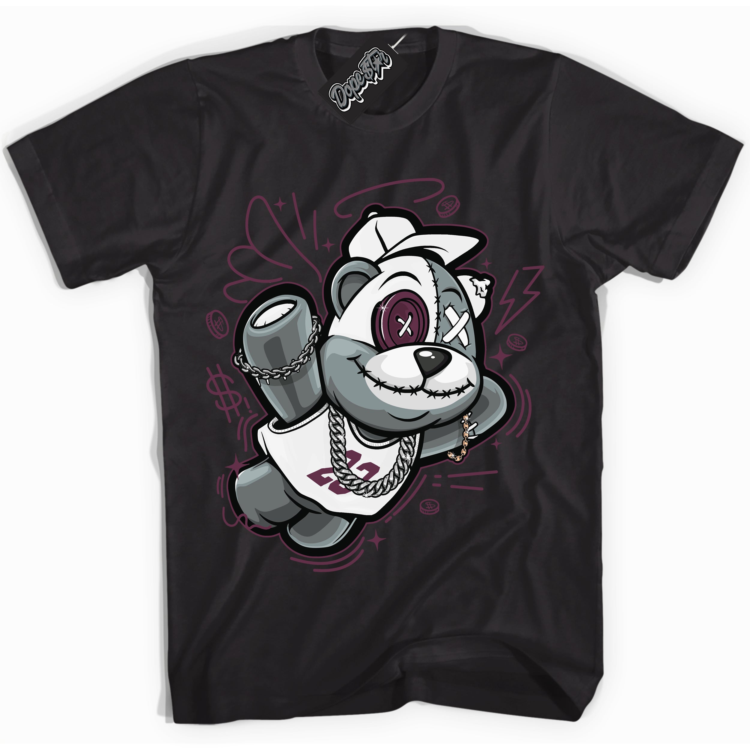 Cool Black Shirt with “Slam Dunk Bear” design that perfectly matches White Viotech Dunks.