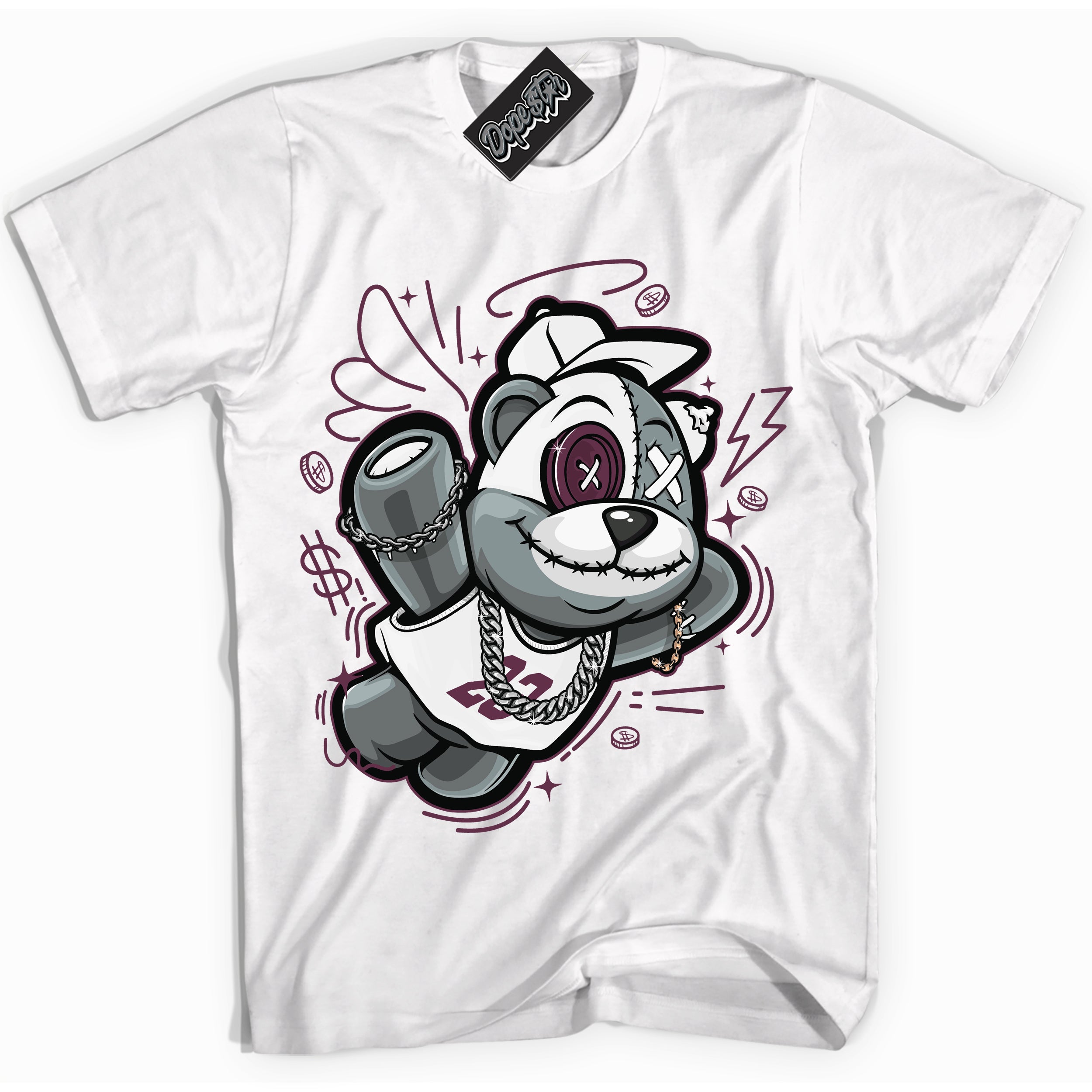 Cool White Shirt with “Slam Dunk Bear” design that perfectly matches White Viotech Dunks.