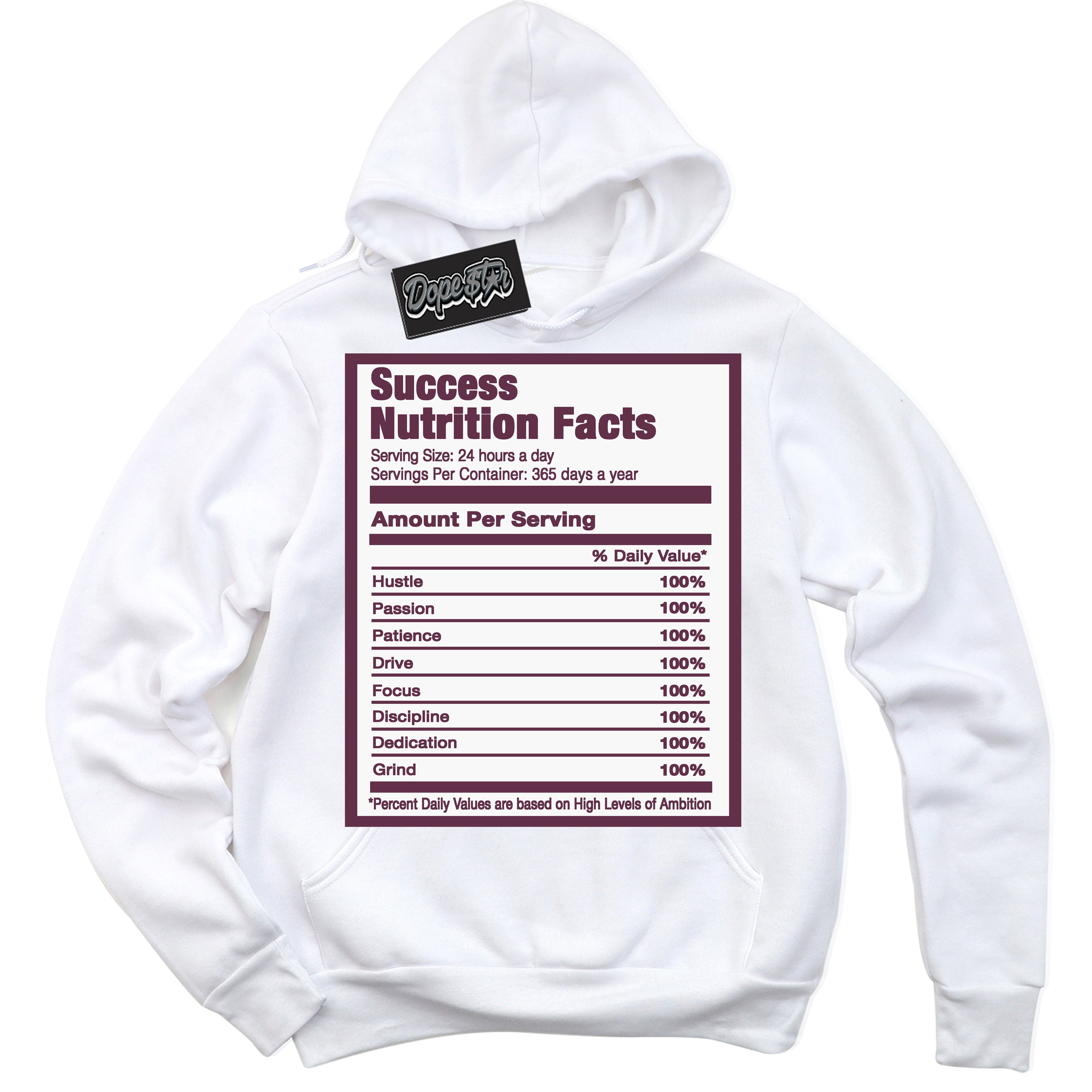 Cool White Hoodie with “Success Nutrition” design that Perfectly Matches White Viotech Dunks.