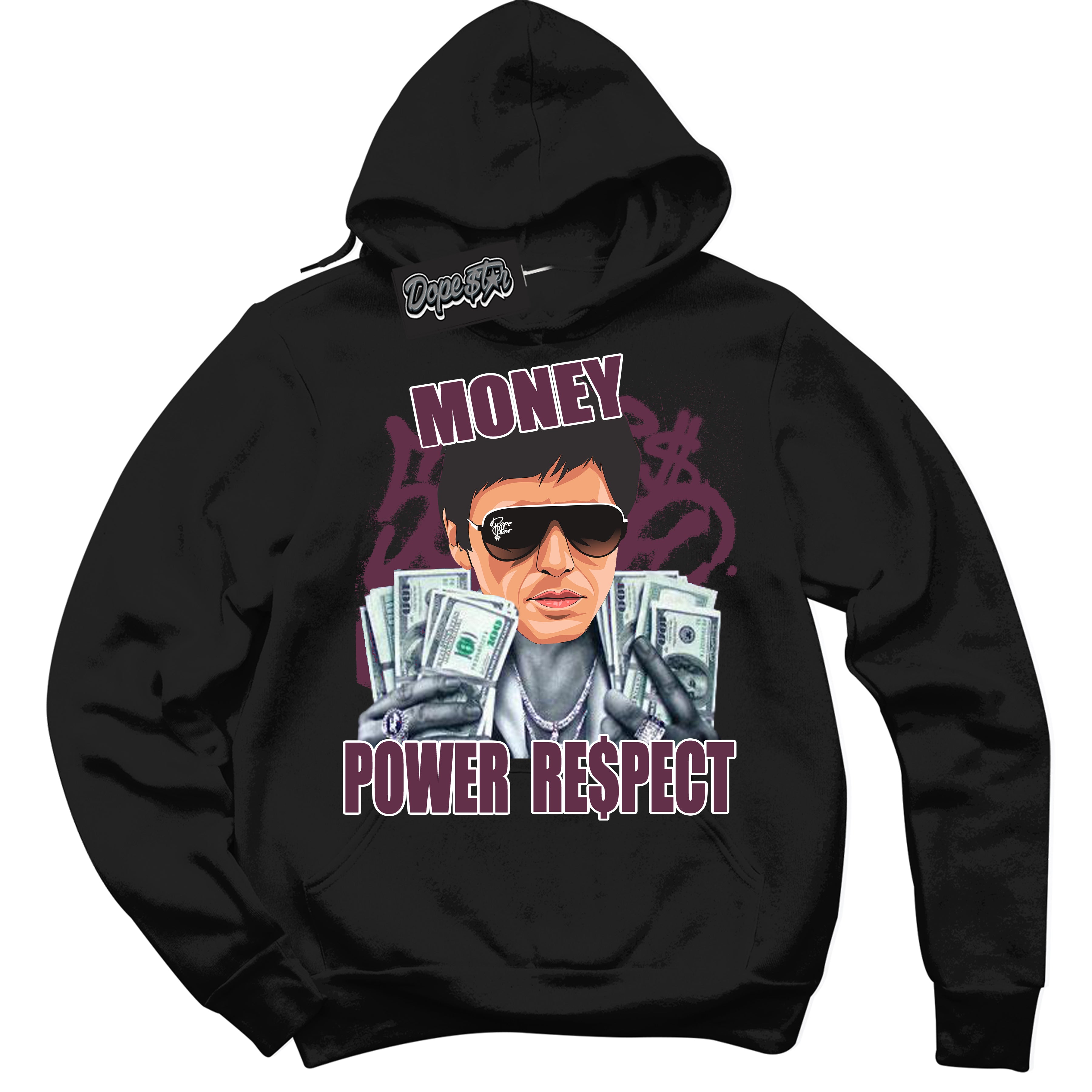 Cool Black Hoodie with “Tony Montana” design that Perfectly Matches White Viotech Dunks.