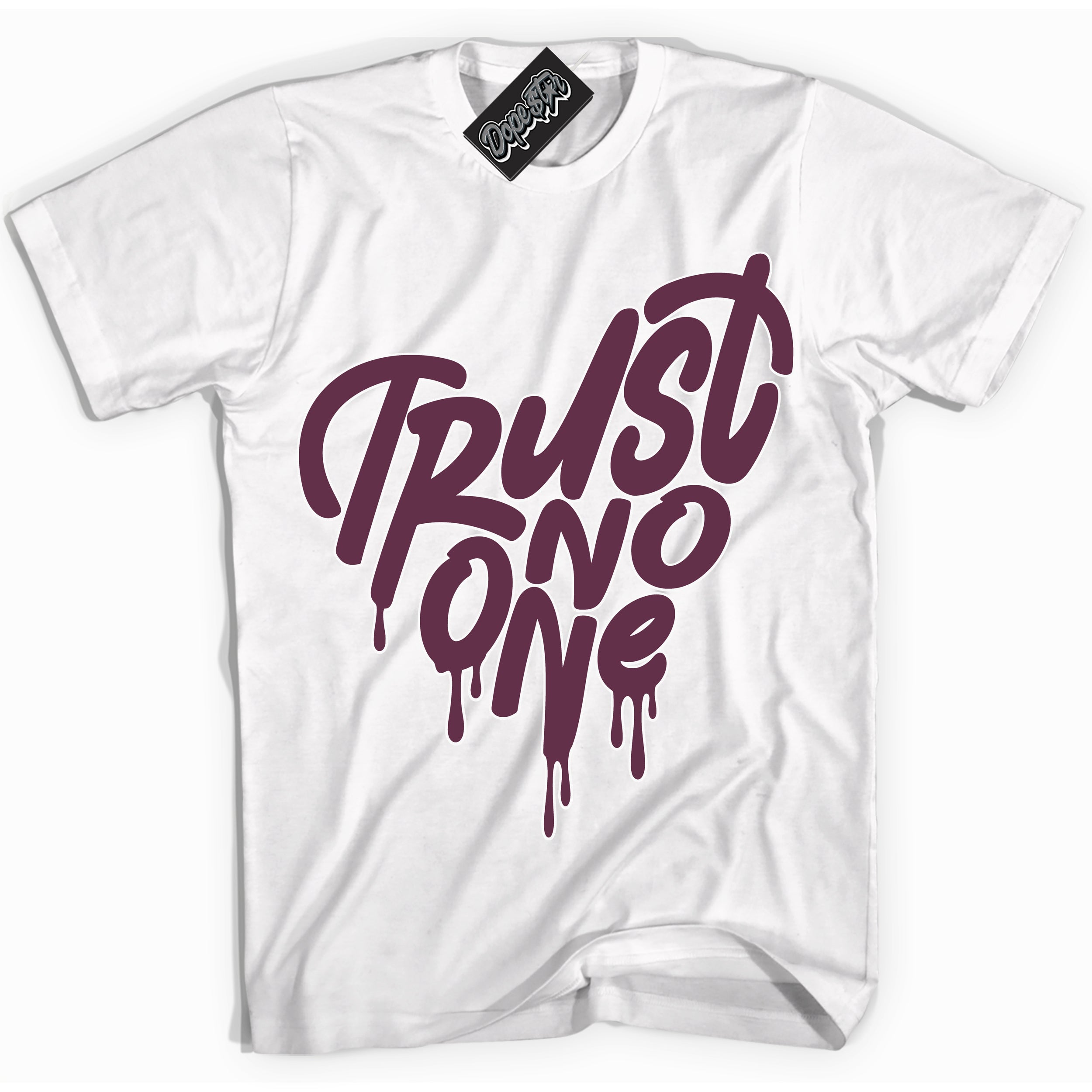 Cool White Shirt with “Trust No One Heart” design that perfectly matches White Viotech Dunks.