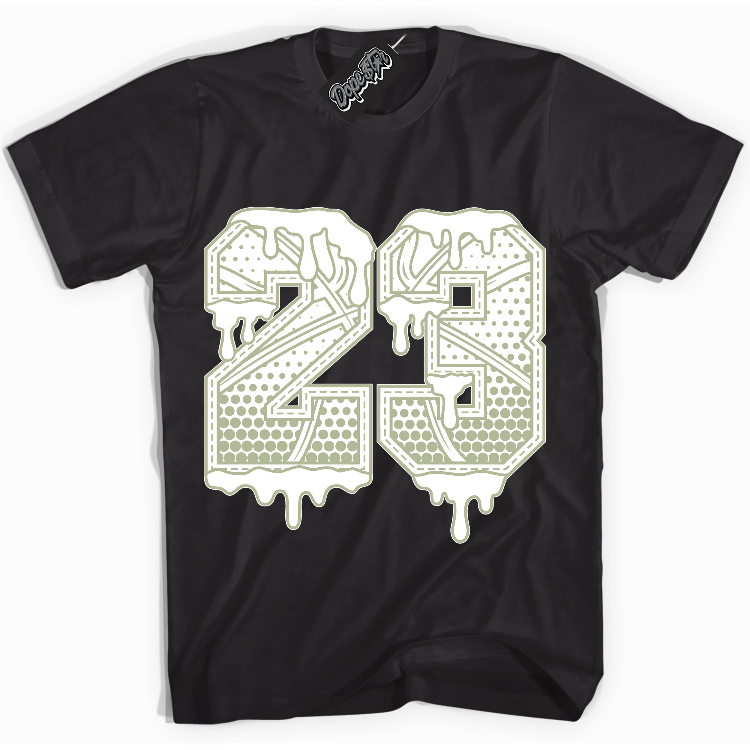 Cool Black Shirt with “ 23 Ball ” design that perfectly matches Next Nature Olive Aura Dunks.
