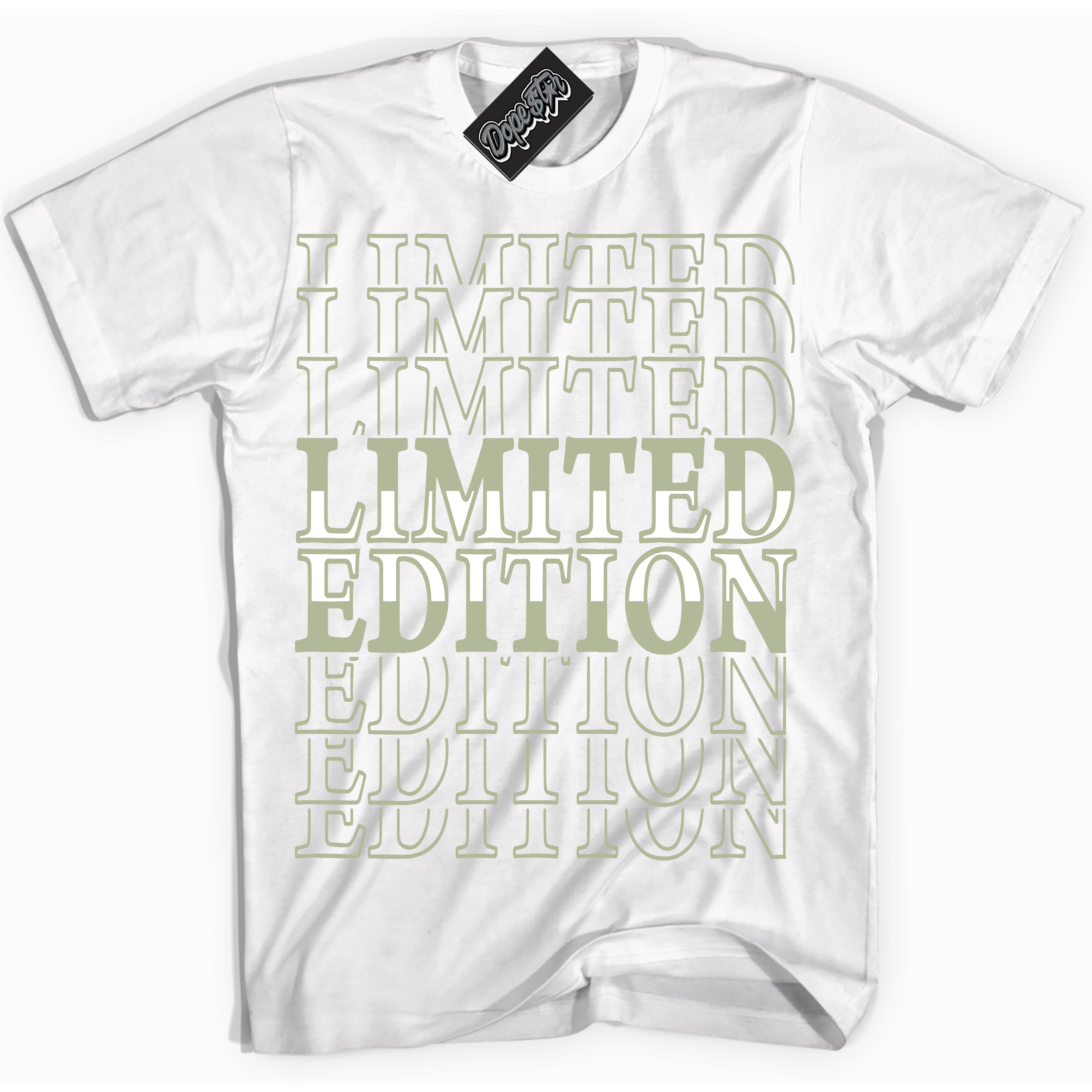 Cool White Shirt with “ Limited Edition ” design that perfectly matches Next Nature Olive Aura Dunks.
