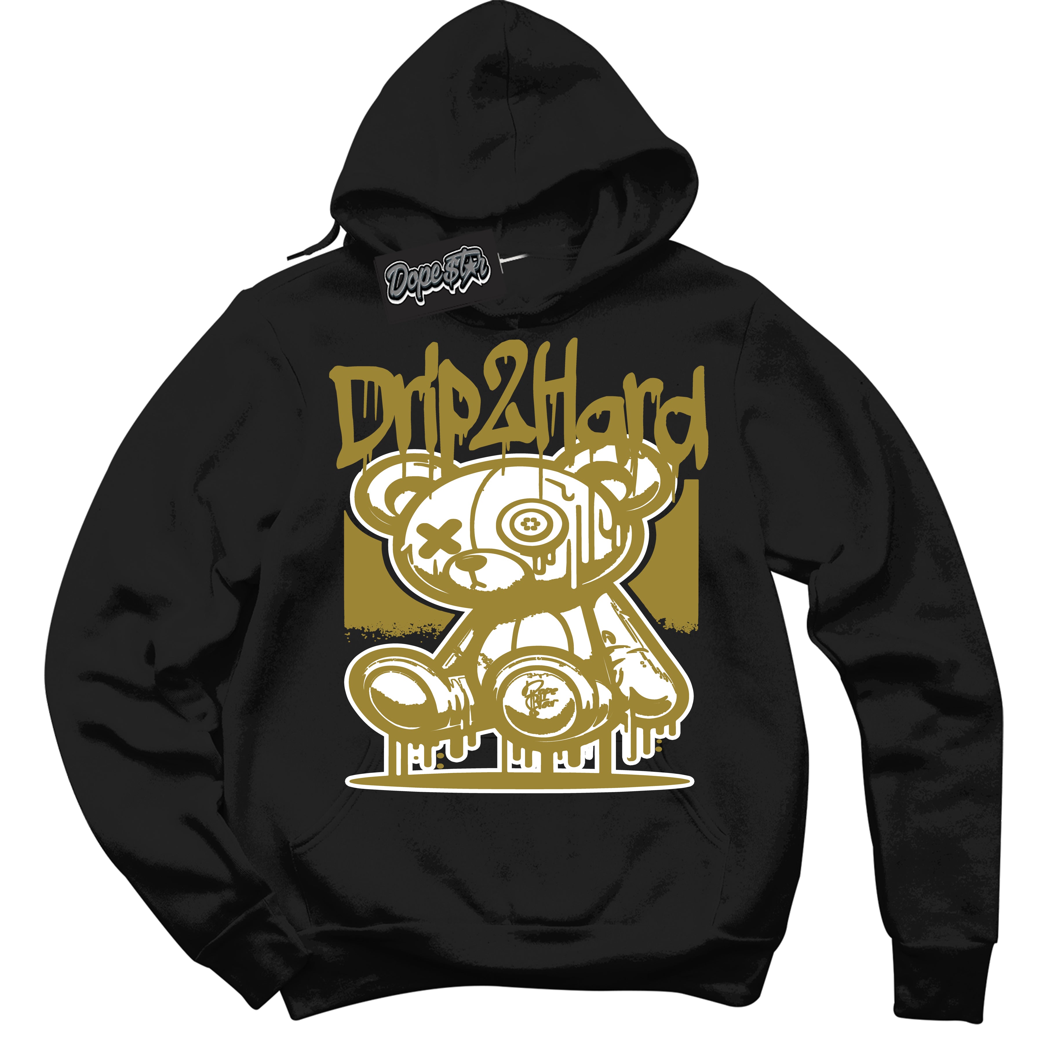 Cool Black Hoodie with “ Drip 2 Hard ”  design that Perfectly Matches Pacific Moss Dunks.
