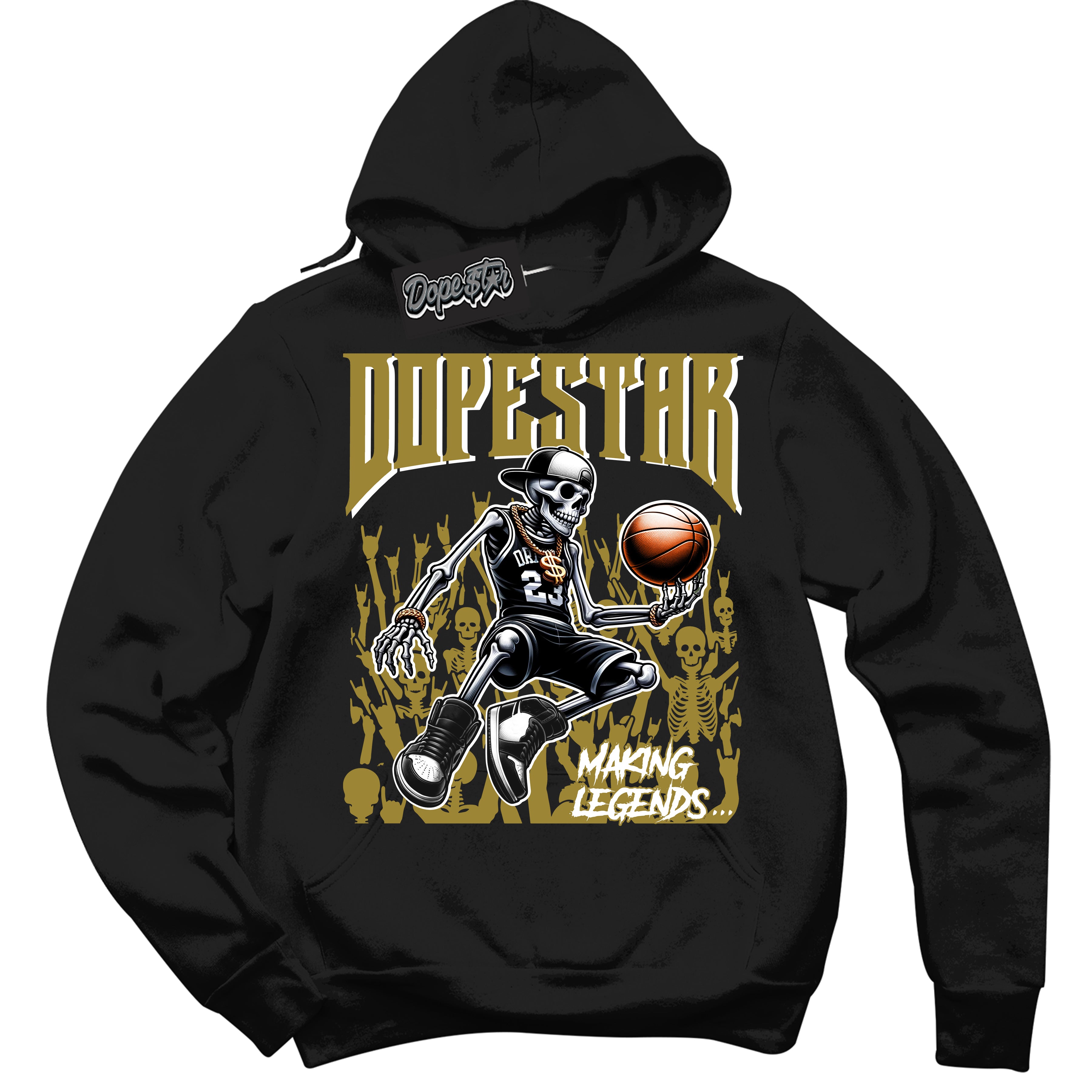 Cool Black Hoodie with “ Making Legends ”  design that Perfectly Matches Pacific Moss Sneakers.