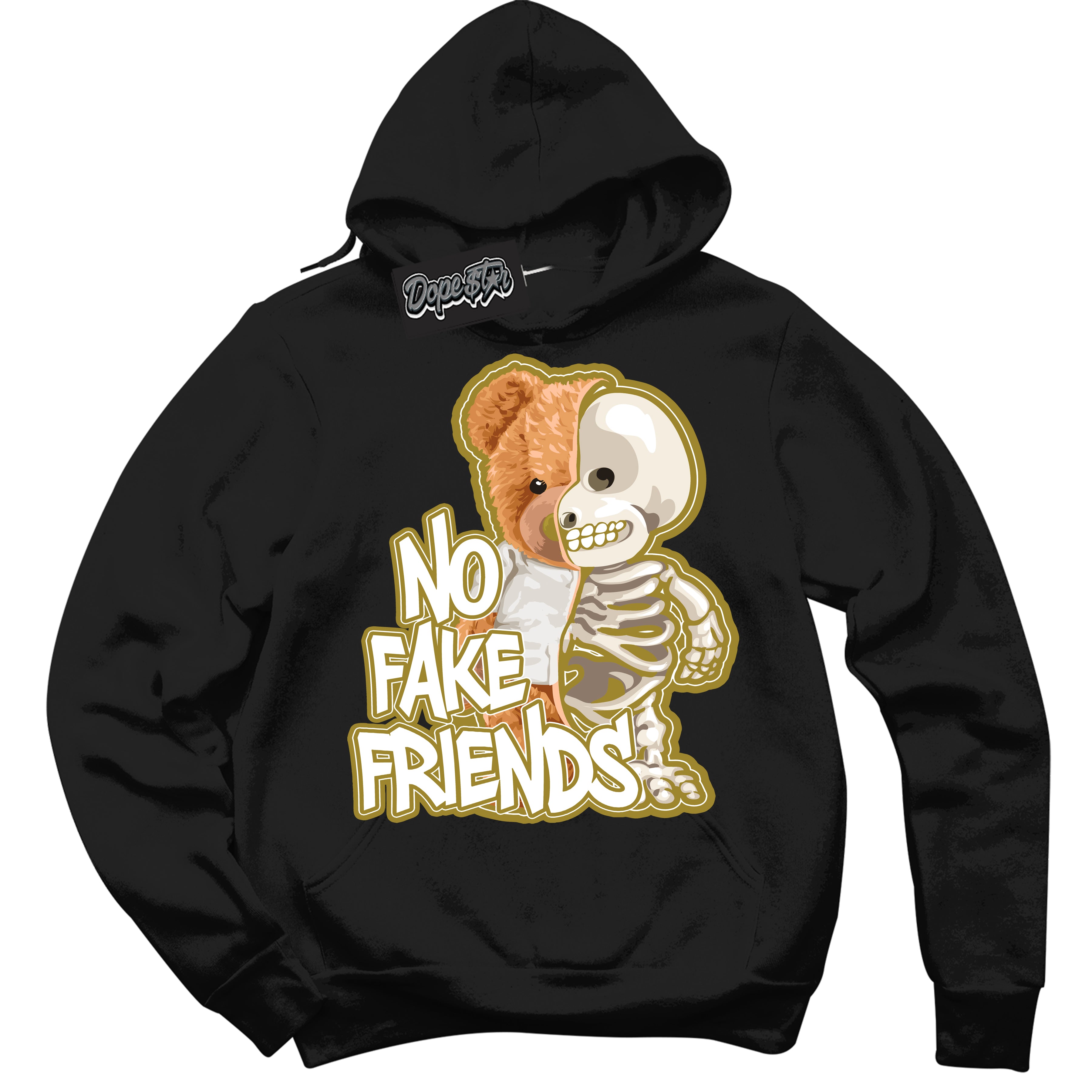 Cool Black Hoodie with “ No Fake Friends ”  design that Perfectly Matches Pacific Moss Dunks.
