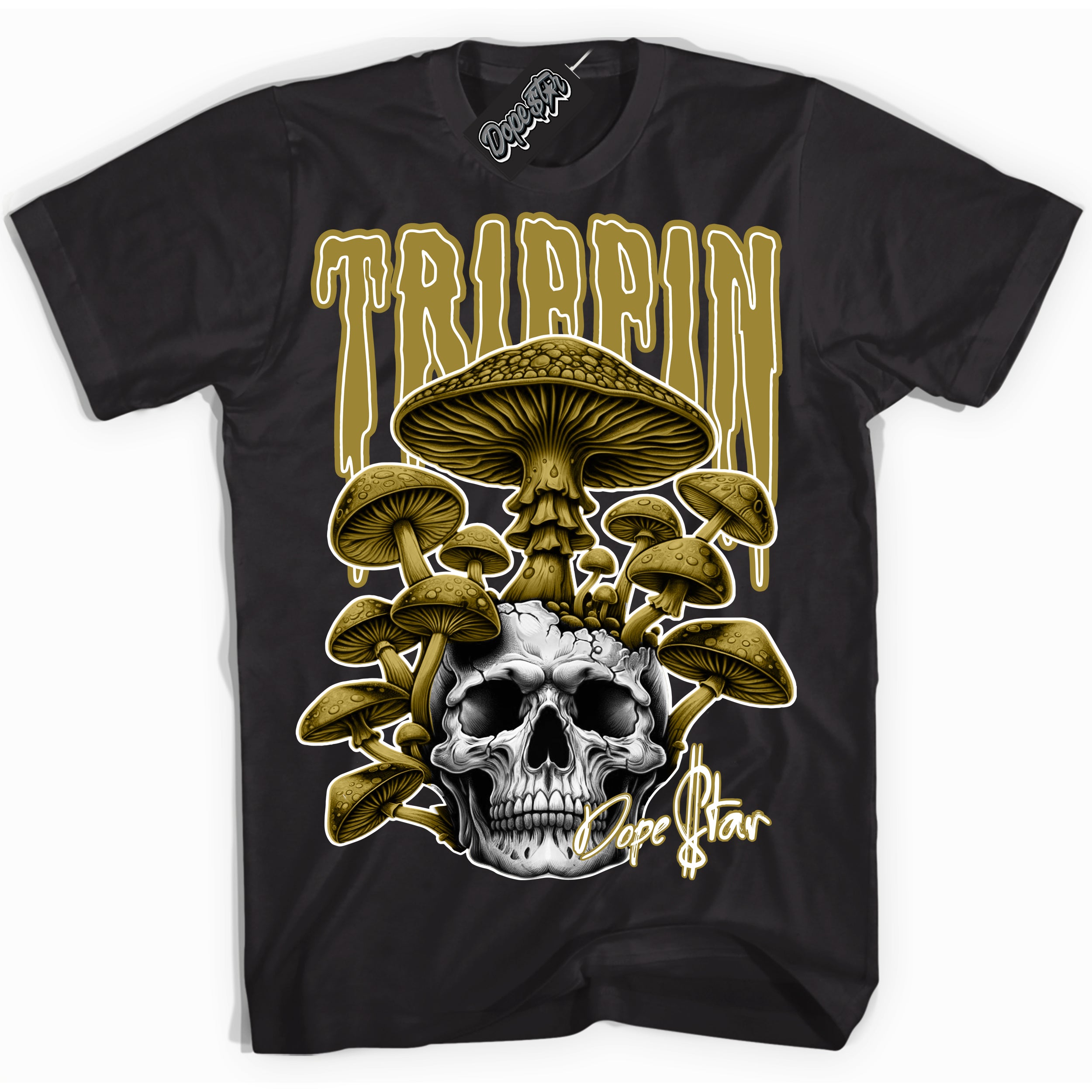 Cool Black Shirt with “Trippin” design that perfectly matches the Pacific Moss Dunk Sneakers.