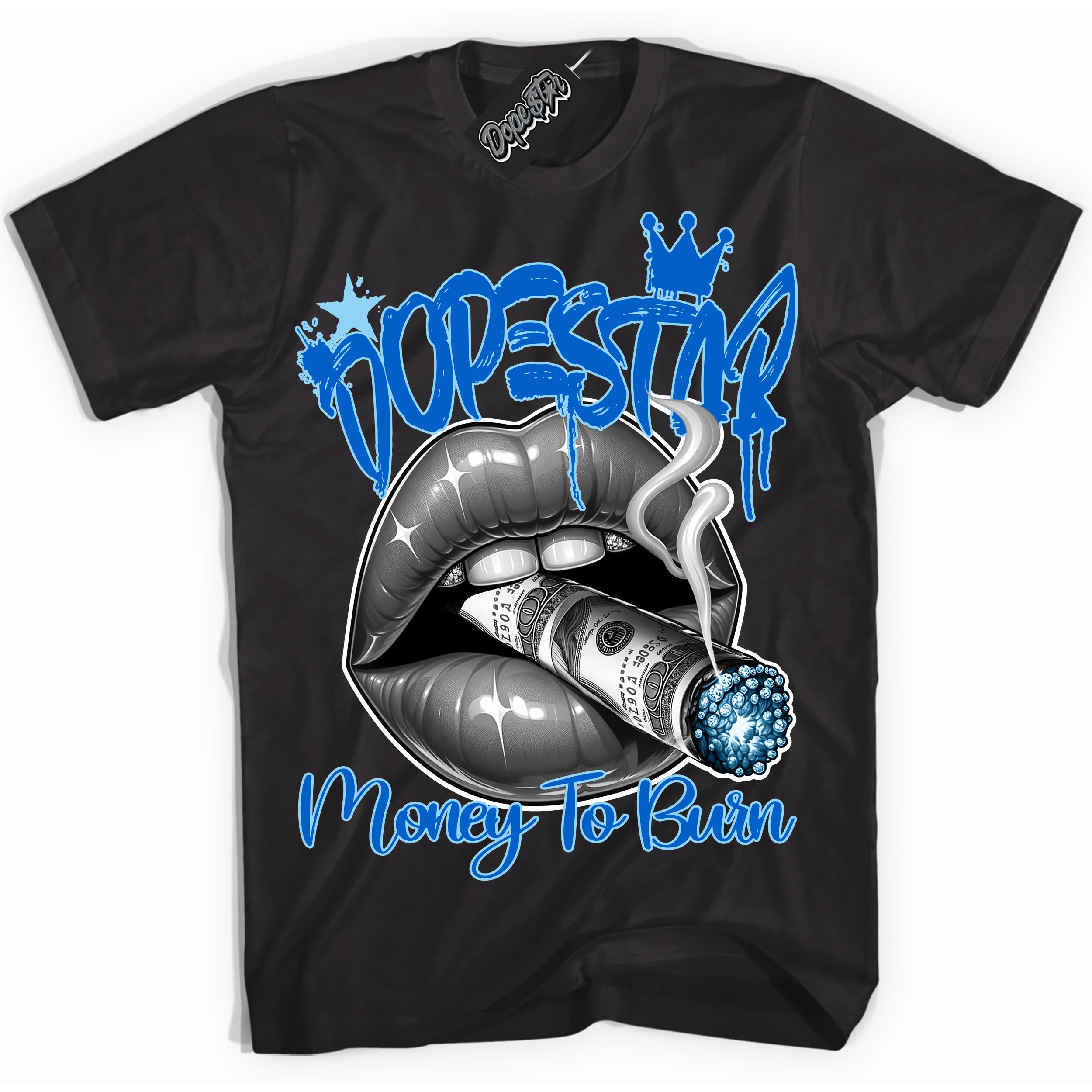 Cool Black Shirt with “ Money To Burn” design that perfectly matches Argon Sneakers.