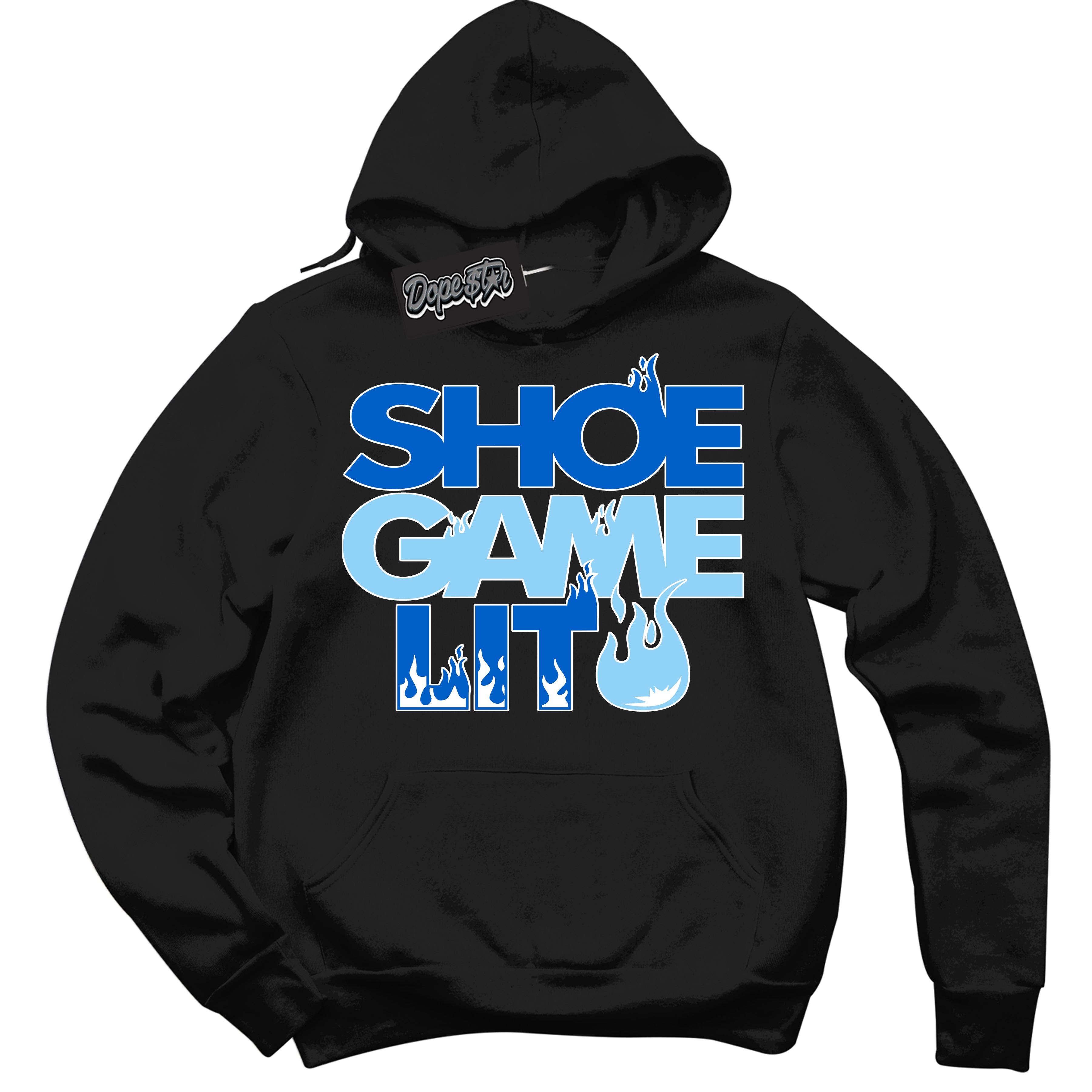 Cool Black Hoodie with “ Shoe Game Lit '' design that Perfectly Matches  Argon Sneakers.