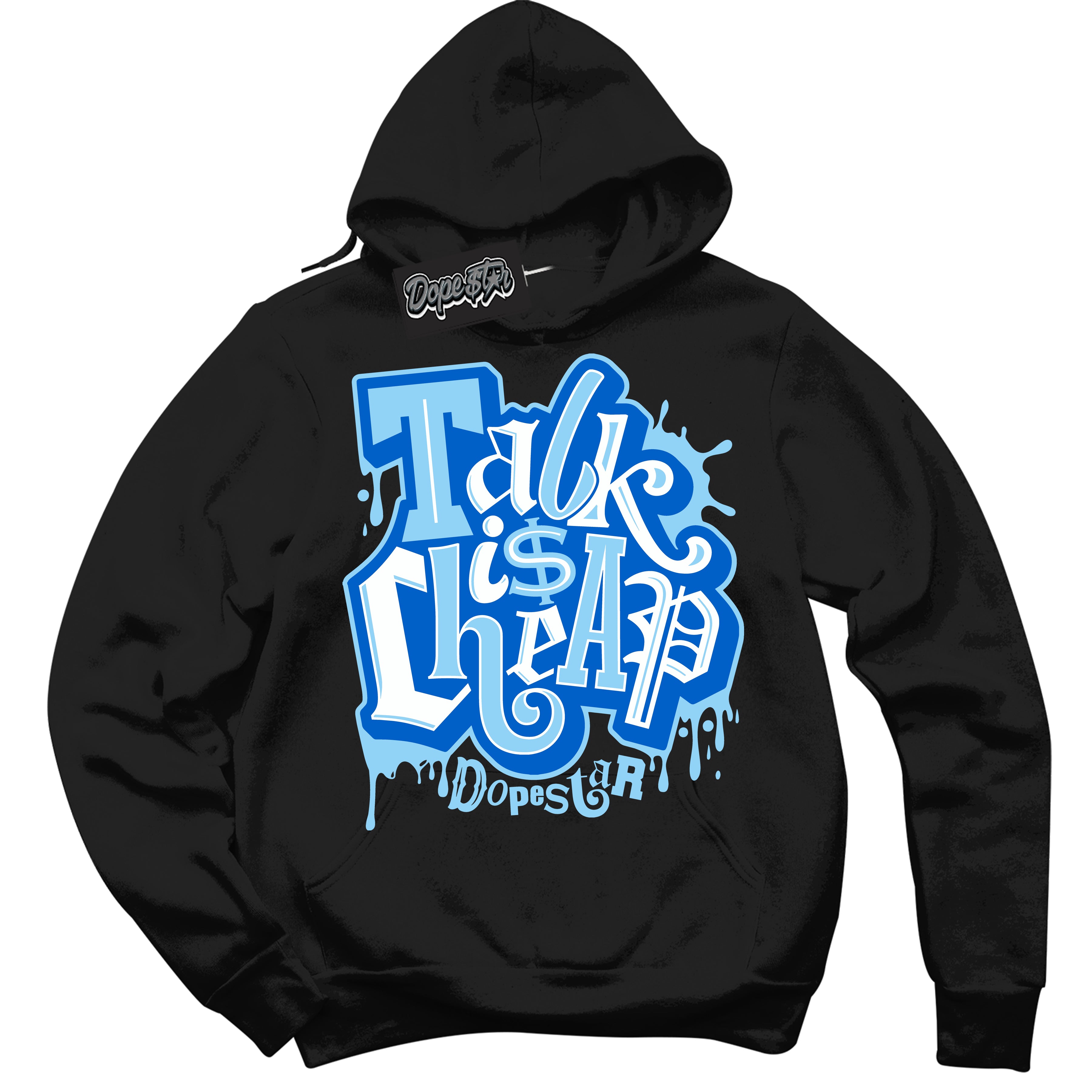 Cool Black Hoodie with “ Talk Is Cheap ”  design that Perfectly Matches Argon Sneakers.