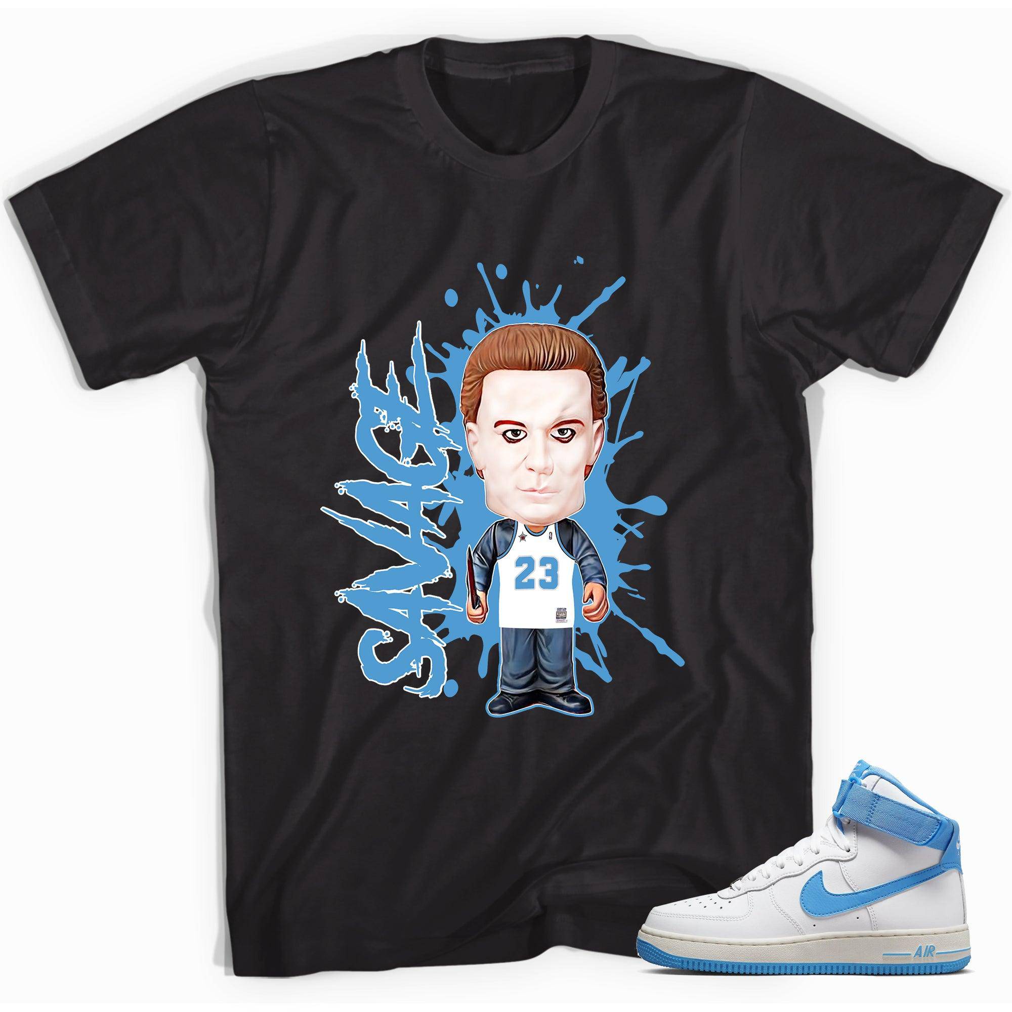 Nike Air Force 1s High White University Blue Shirt - Savage - Sneaker Shirts Outlet