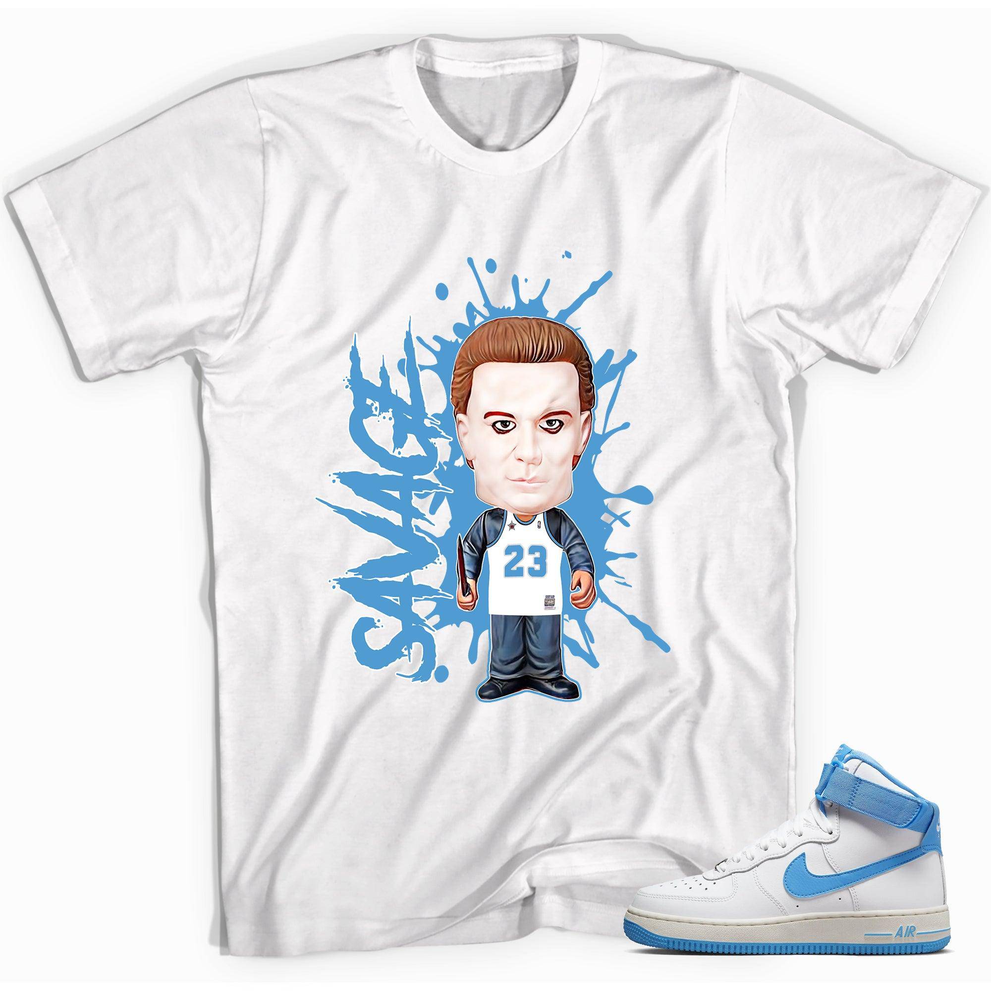 Nike Air Force 1s High White University Blue Shirt - Savage - Sneaker Shirts Outlet