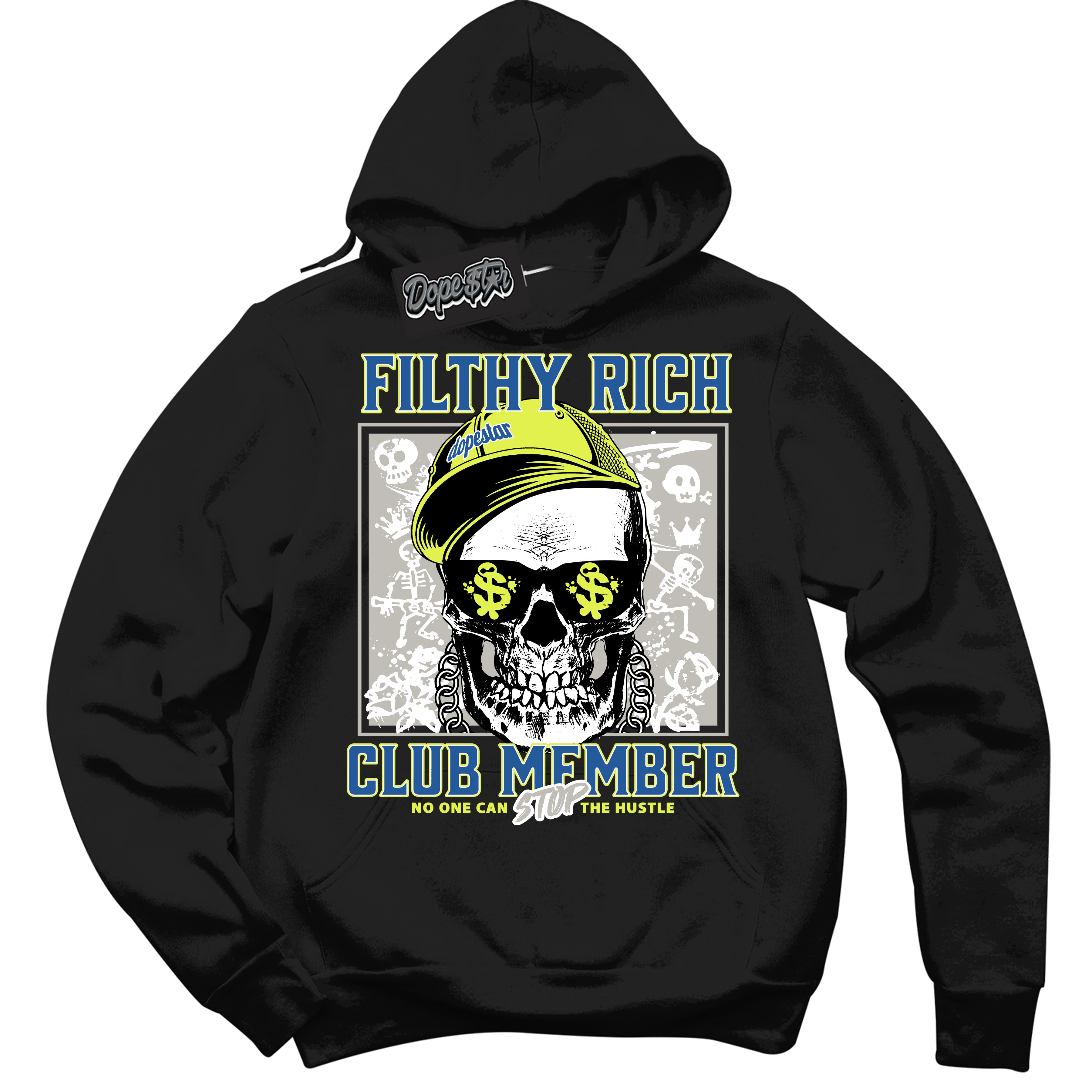 Cool Black Hoodie with “ Filthy Rich ”  design that Perfectly Matches '86 Air Max Day 1s Sneakers.