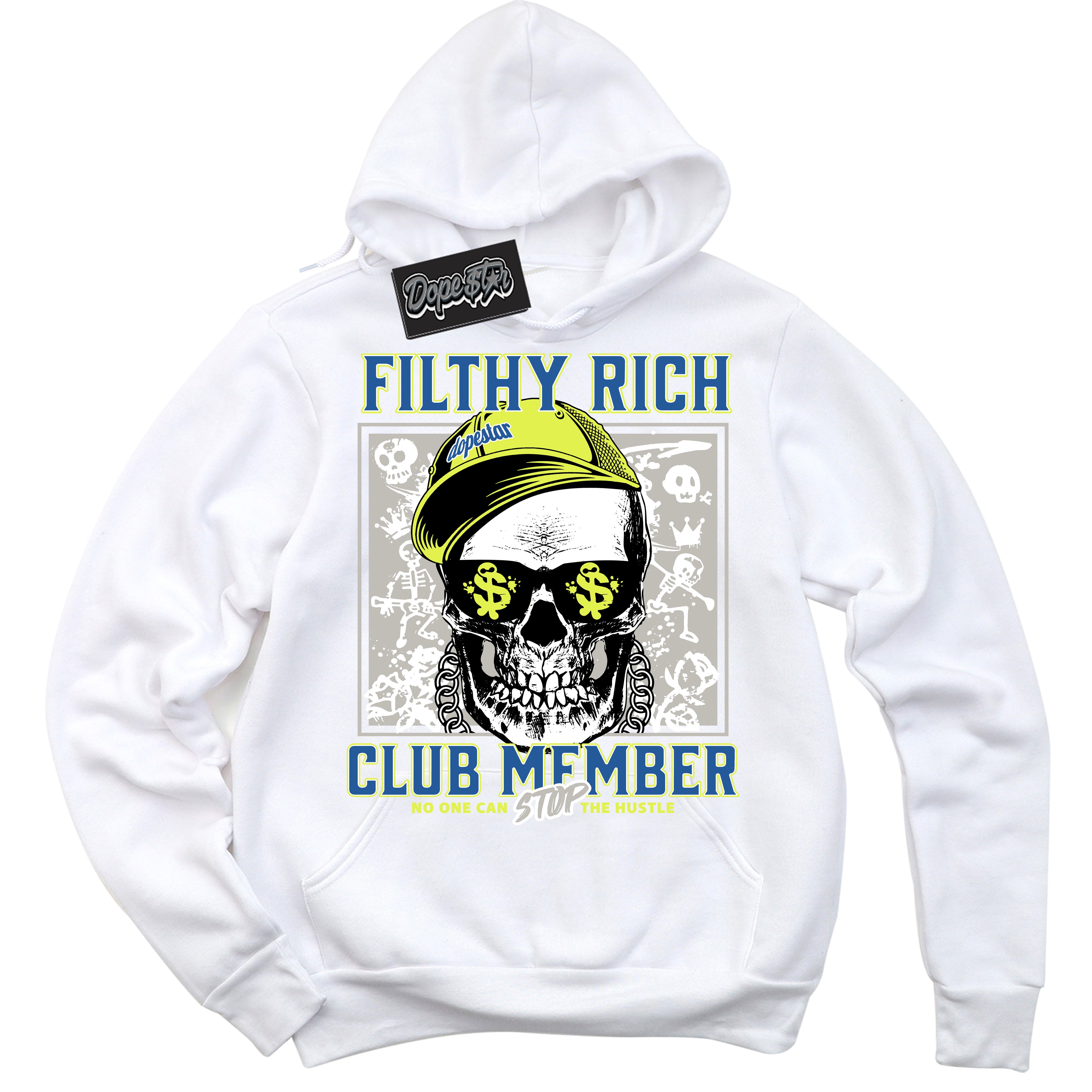 Cool White Hoodie with “ Filthy Rich ”  design that Perfectly Matches '86 Air Max Day 1s Sneakers.