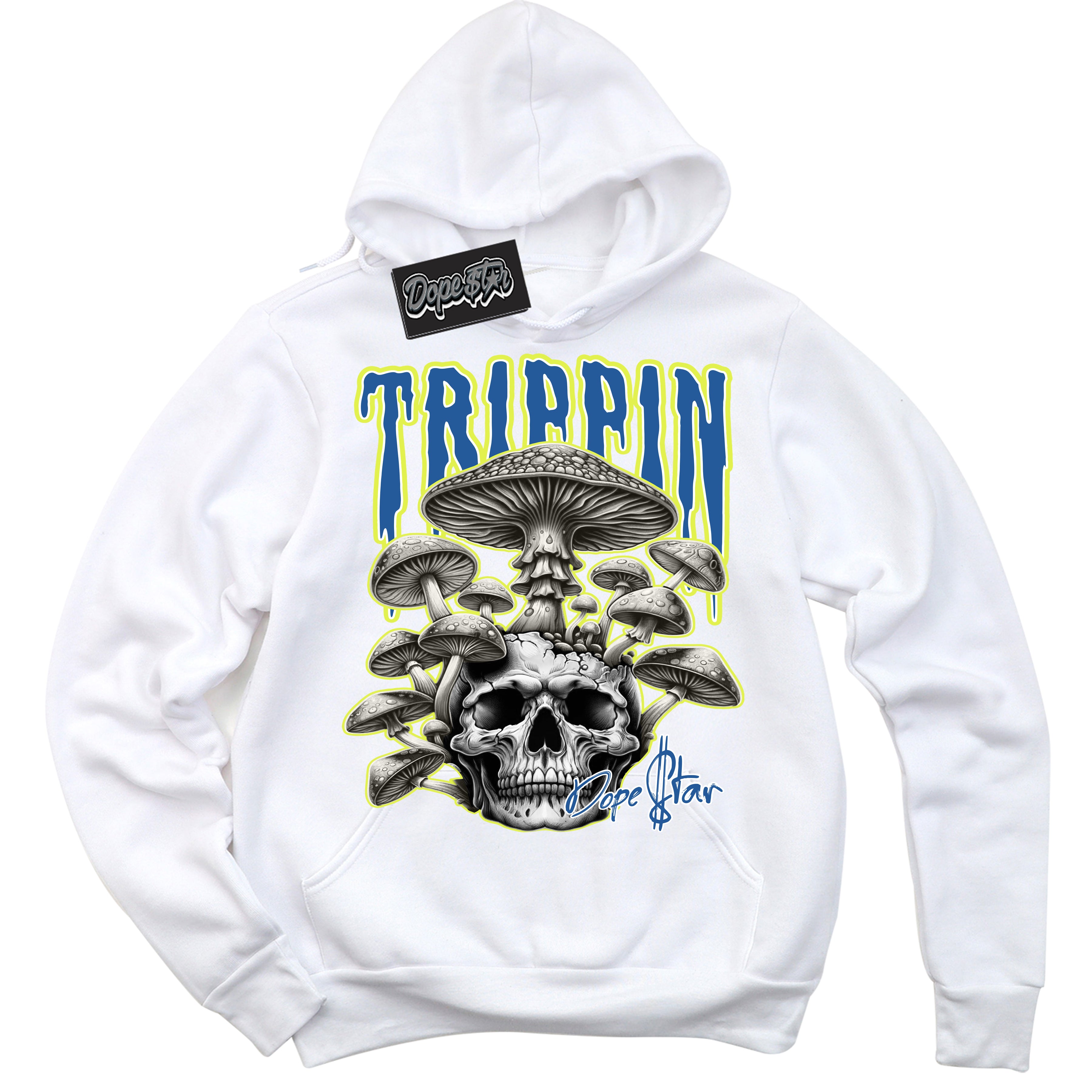 Cool White Hoodie with “Trippin” design that Perfectly Matches '86 Air Max Day 1s Sneakers.