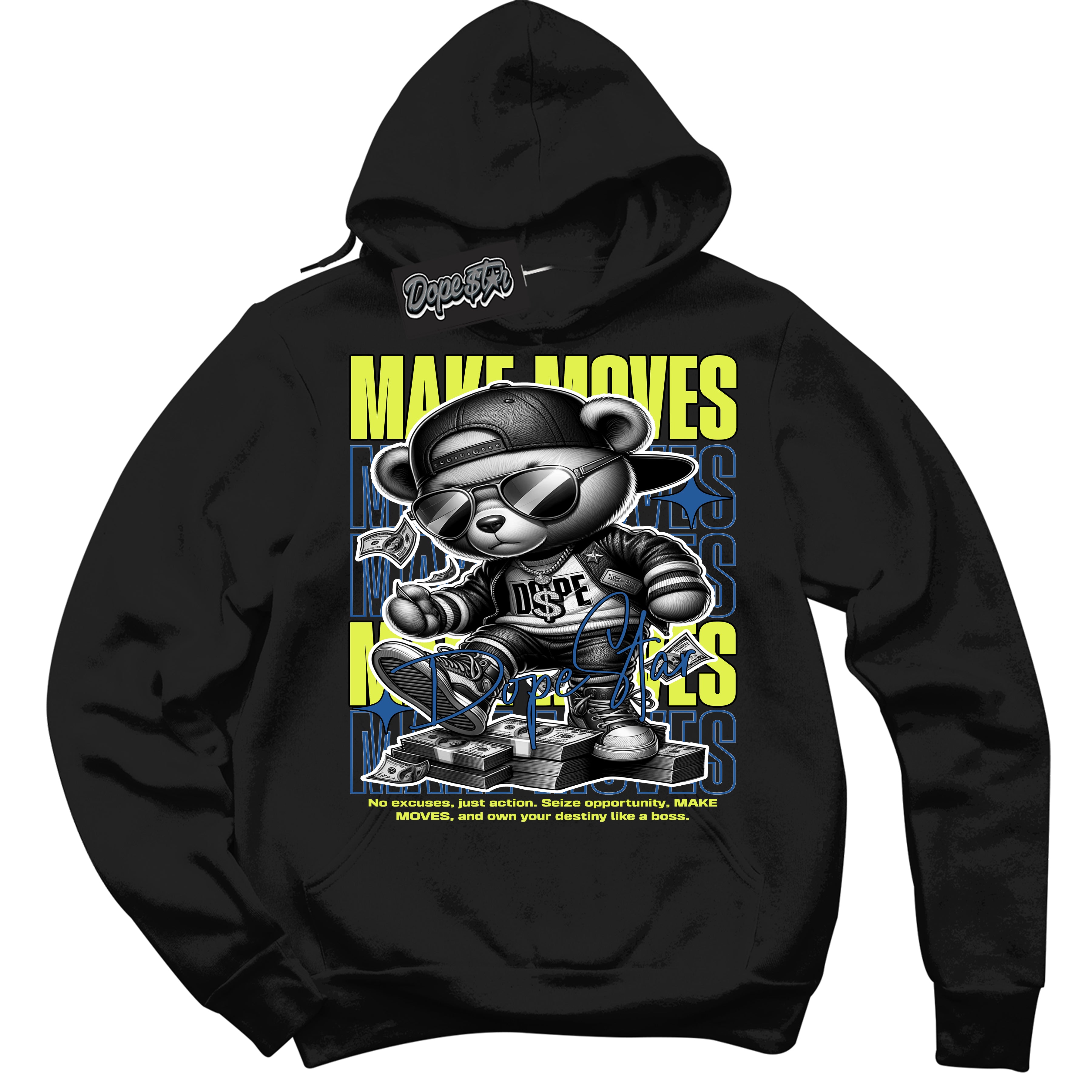 Cool Black Hoodie with “ Makin Moves ”  design that Perfectly Matches 86 Air Max Day 1s Sneakers.