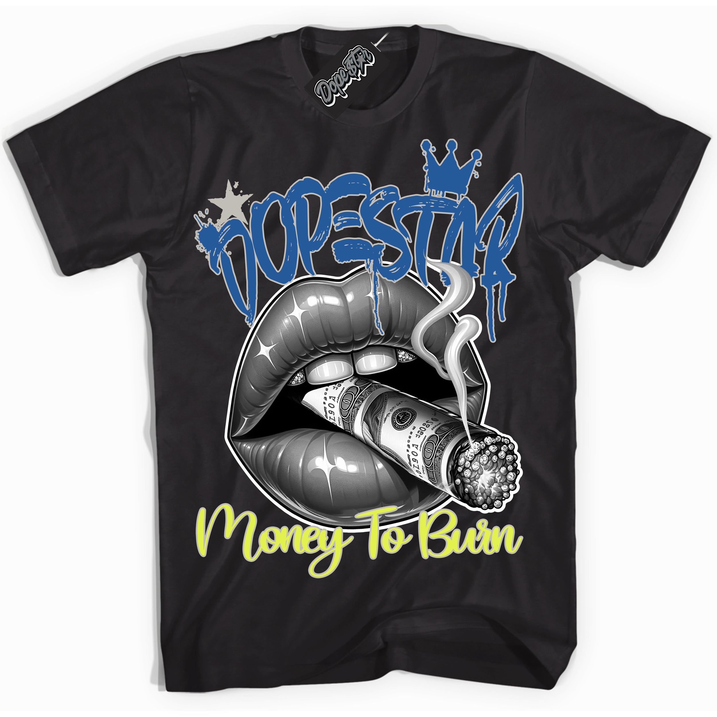 Cool Black Shirt with “ Money To Burn” design that perfectly matches '86 Air Max Day 1s Sneakers.