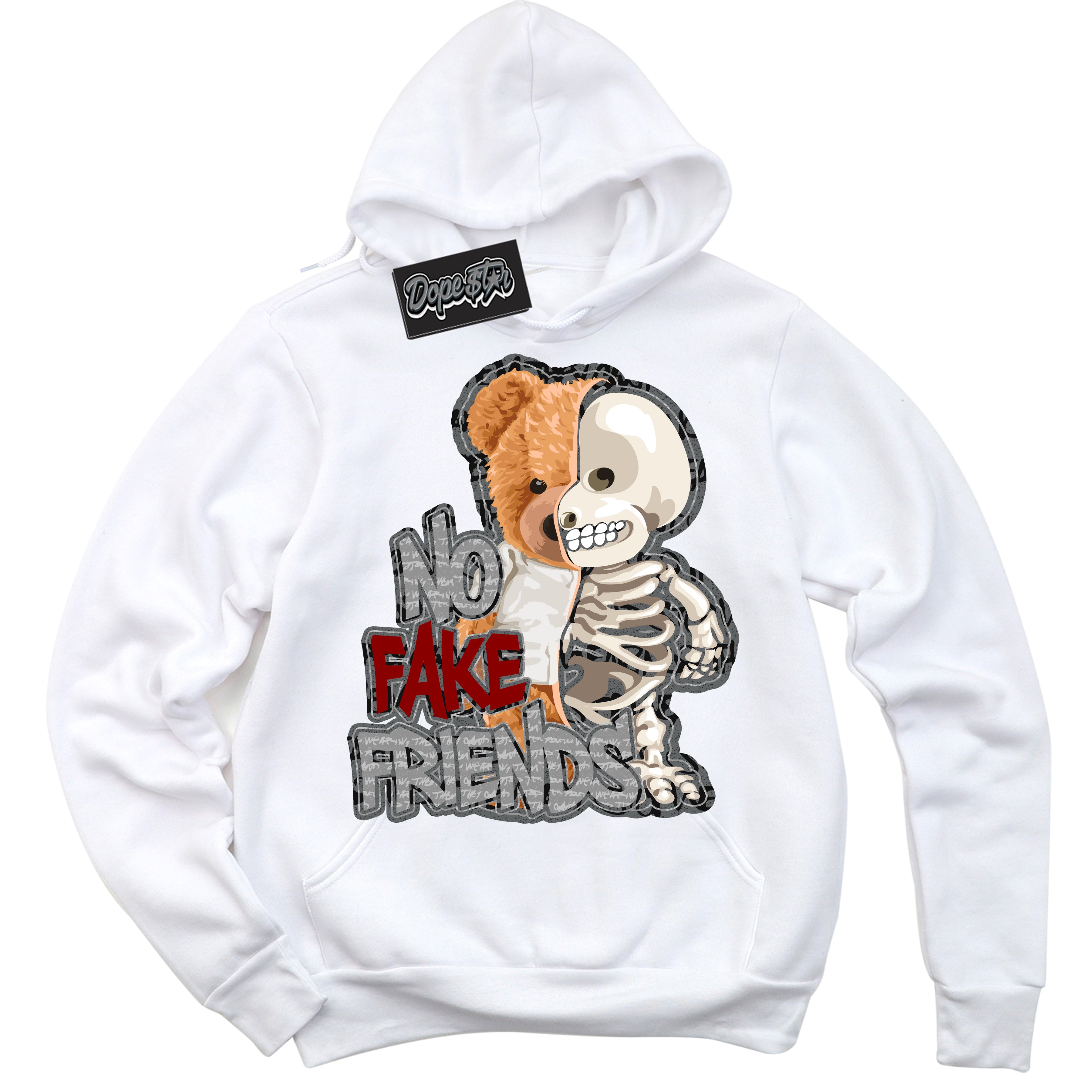 Cool White Hoodie with “ No Fake Friends ”  design that Perfectly Matches Rebellionaire 1s Sneakers.