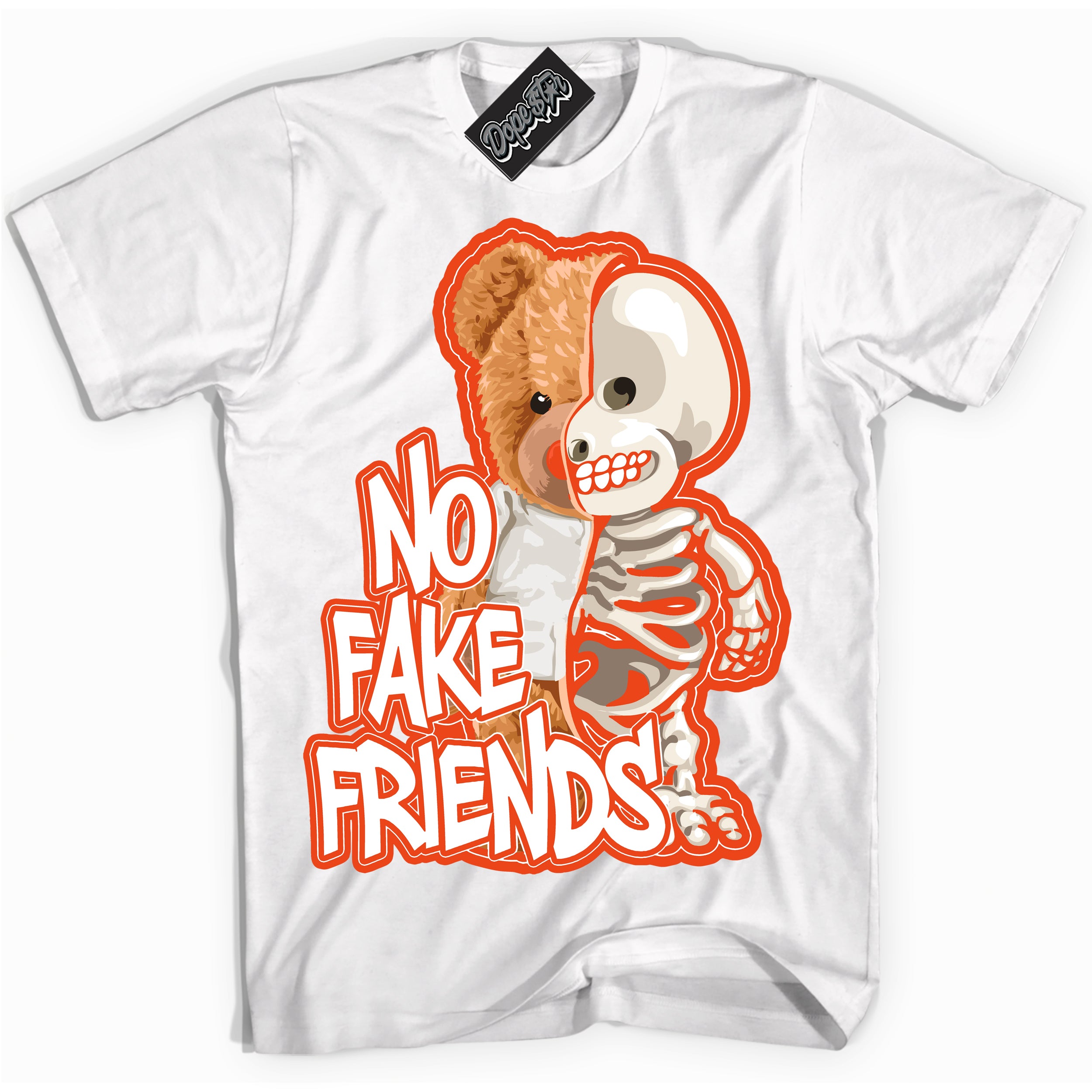 Nike Dunk Low Retro Cosmic Clay 'No Fake Friends' Shirt - White Streetwear Mockup | Sneakerhead T-Shirt Matching Nike Dunk Low Retro Cosmic Clay | Limited Edition Urban Streetwear for Sneaker Matching OOTD | Outfits that pair perfectly with your ND Low Retro Cosmic Clay | Sneakerhead Fashion Must-Have Apparel for Men and Women