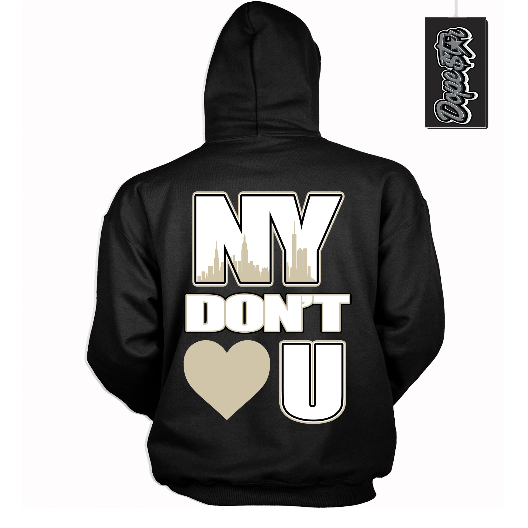 Cool Black Hoodie with “ NY Don't Love You ”  design that Perfectly Matches  Gratitude 11s Sneakers.