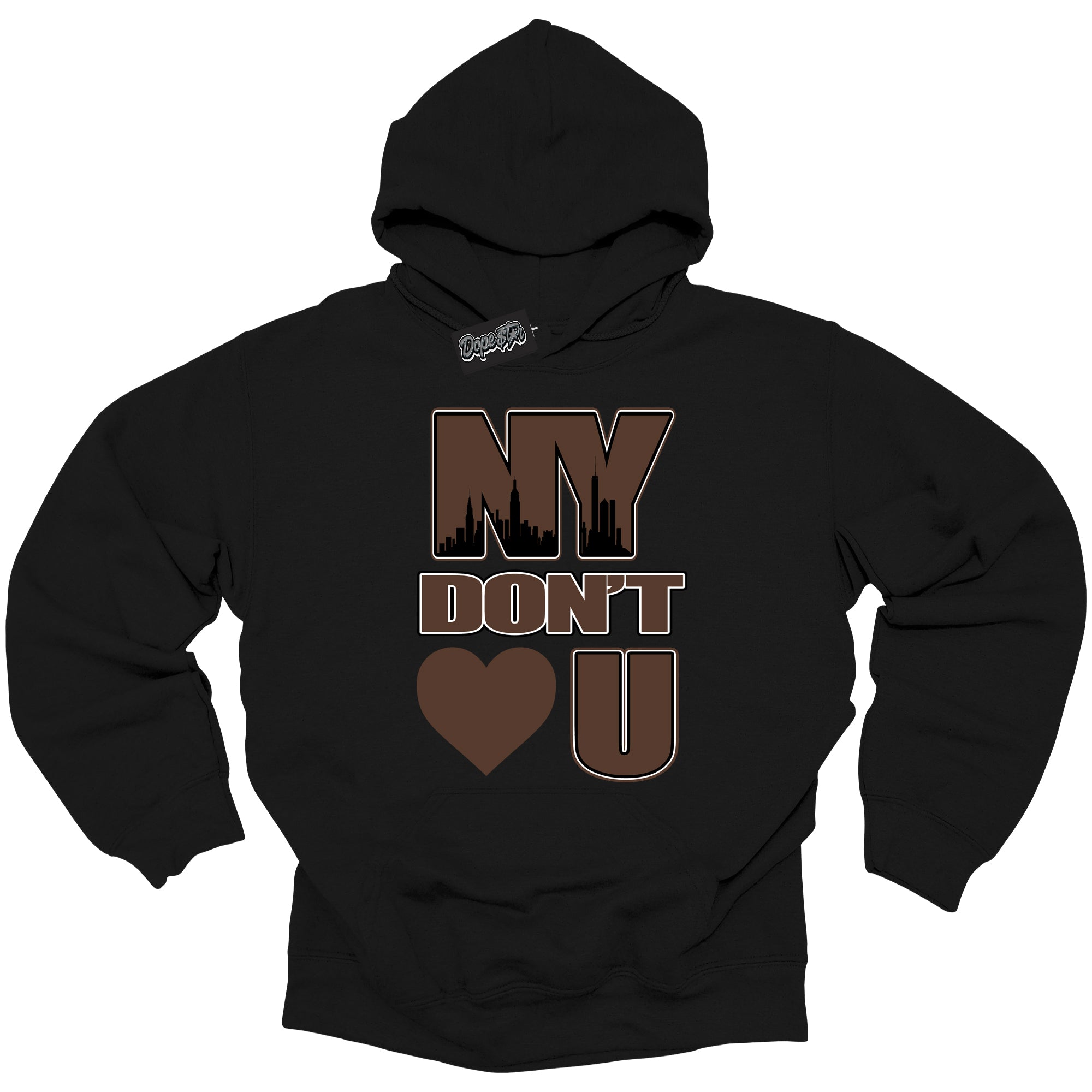 Cool Black Graphic DopeStar Hoodie with “ NY Don't Love You “ print, that perfectly matches Palomino 1s sneakers