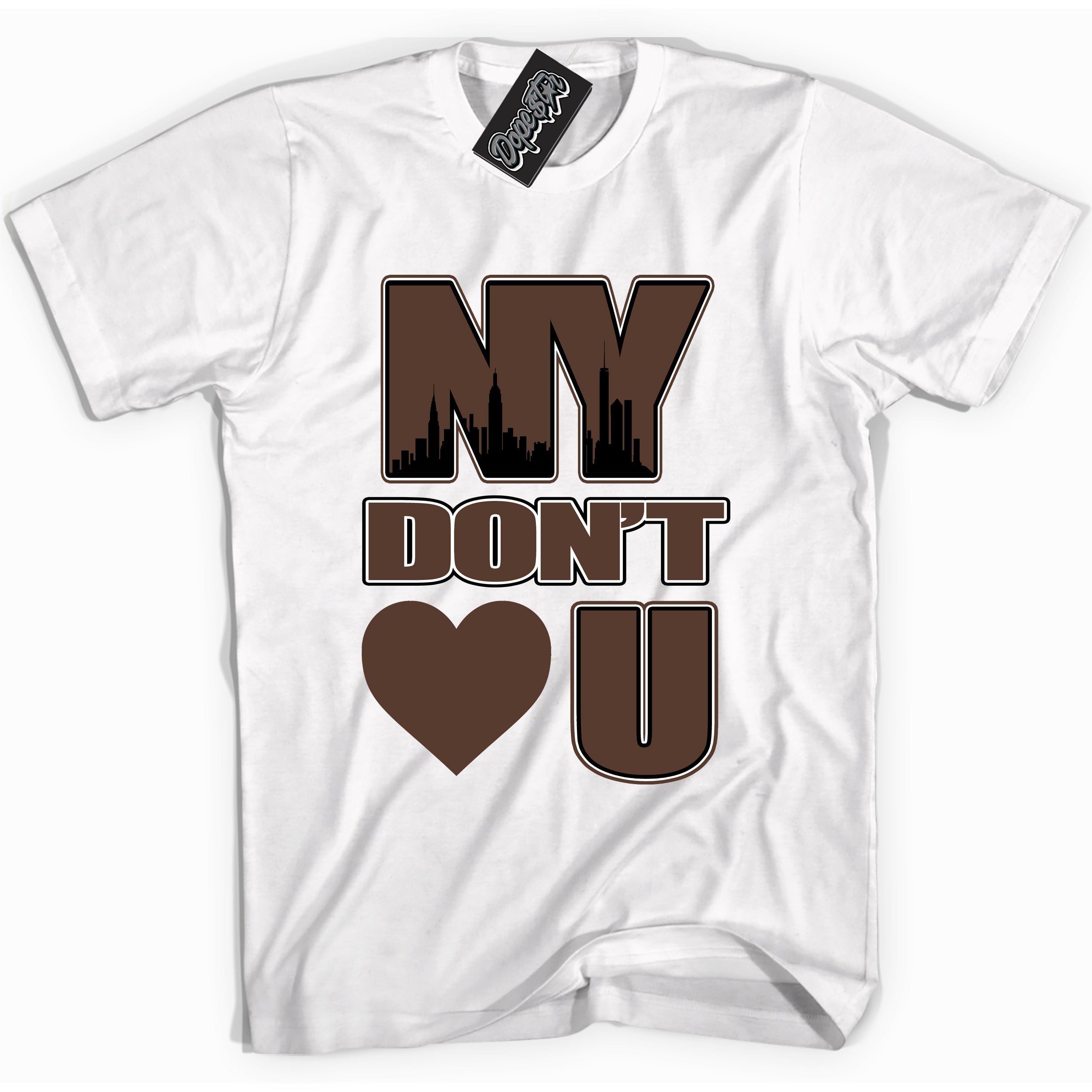 Cool White graphic tee with “ NY Don't Love You ” design, that perfectly matches Palomino 1s sneakers 