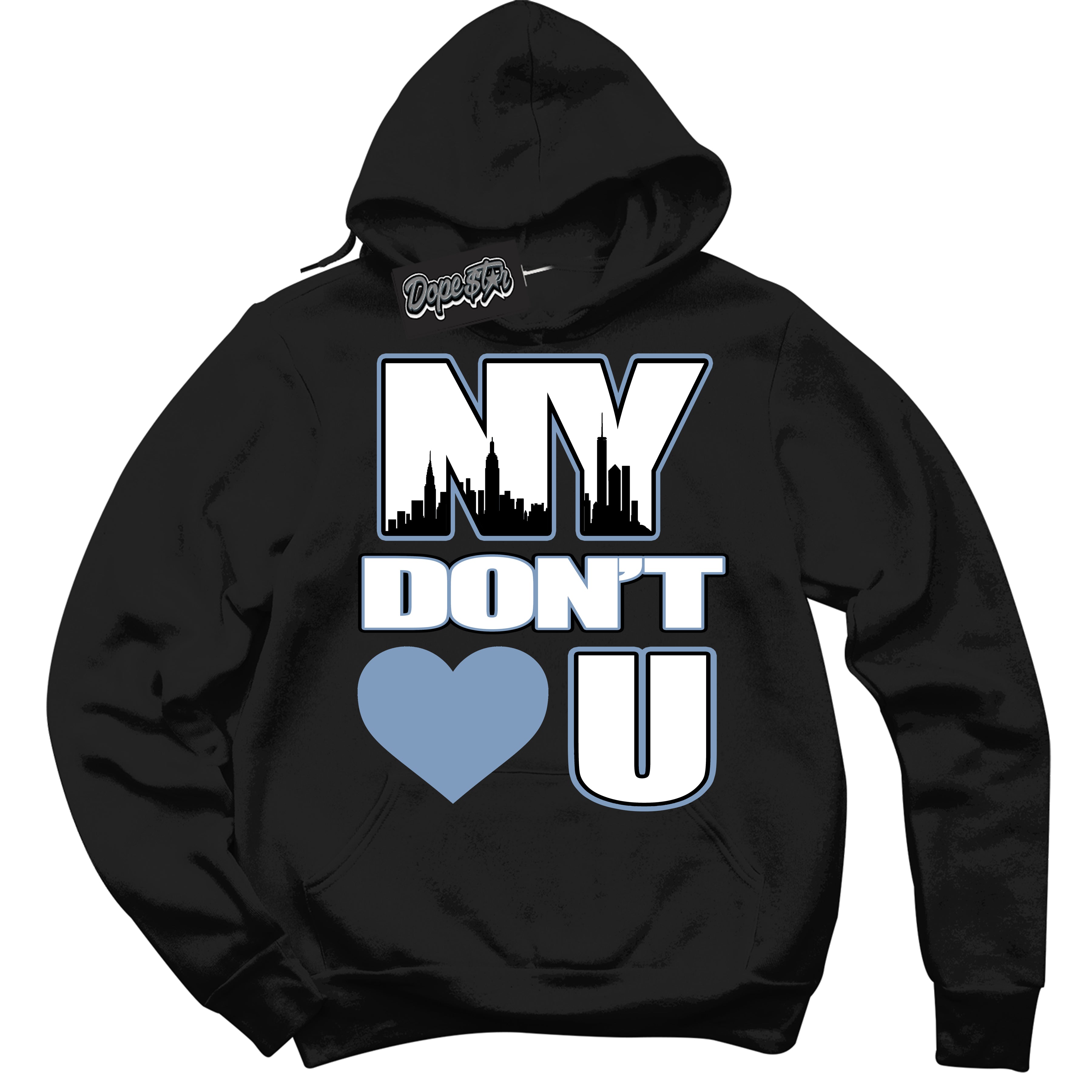 Cool Black Hoodie with “ NY Don't Love You ”  design that Perfectly Matches Reverse Oreo 6s Sneakers.