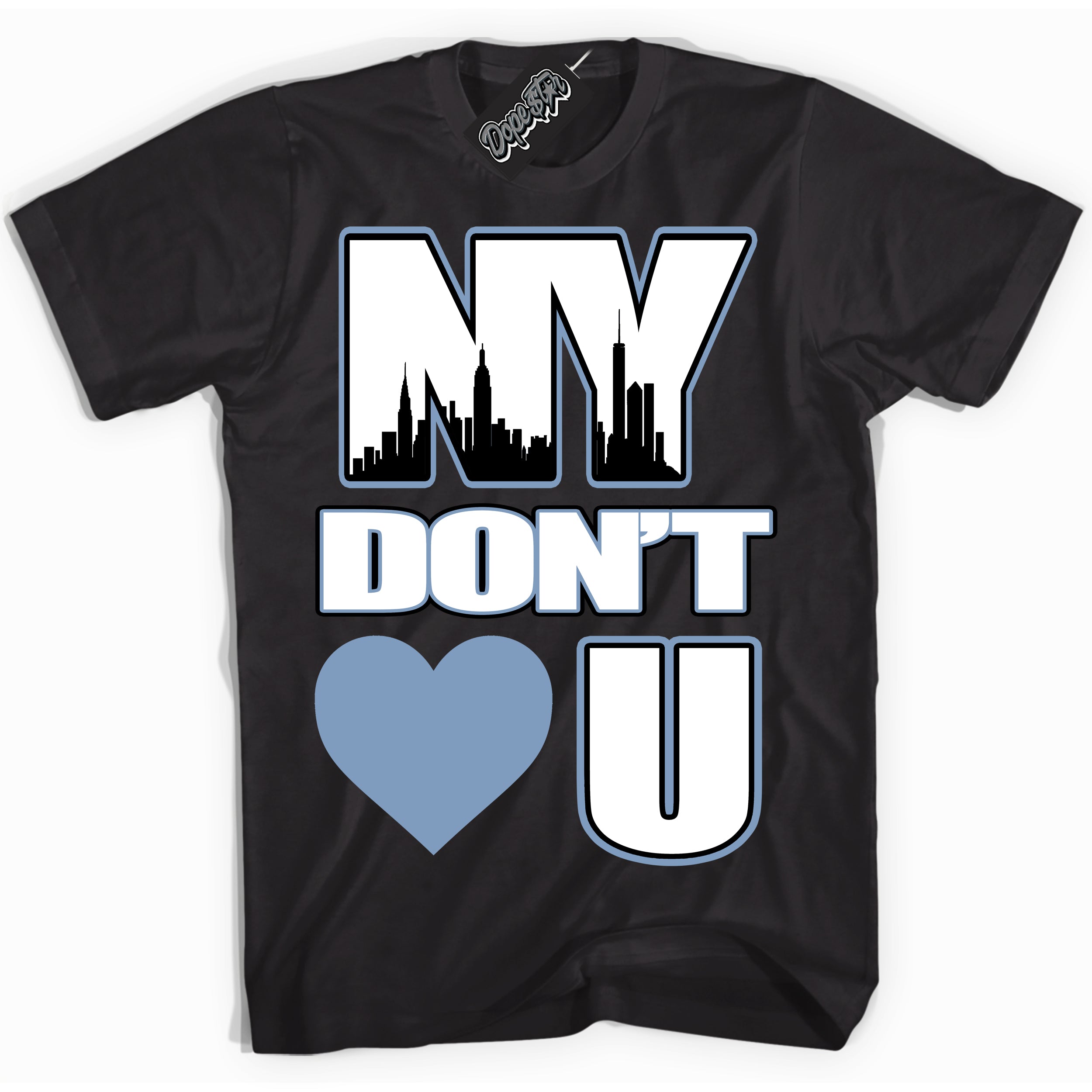 Cool Black Shirt with “ NY Don't Love You” design that perfectly matches Reverse Oreo 6s Sneakers.