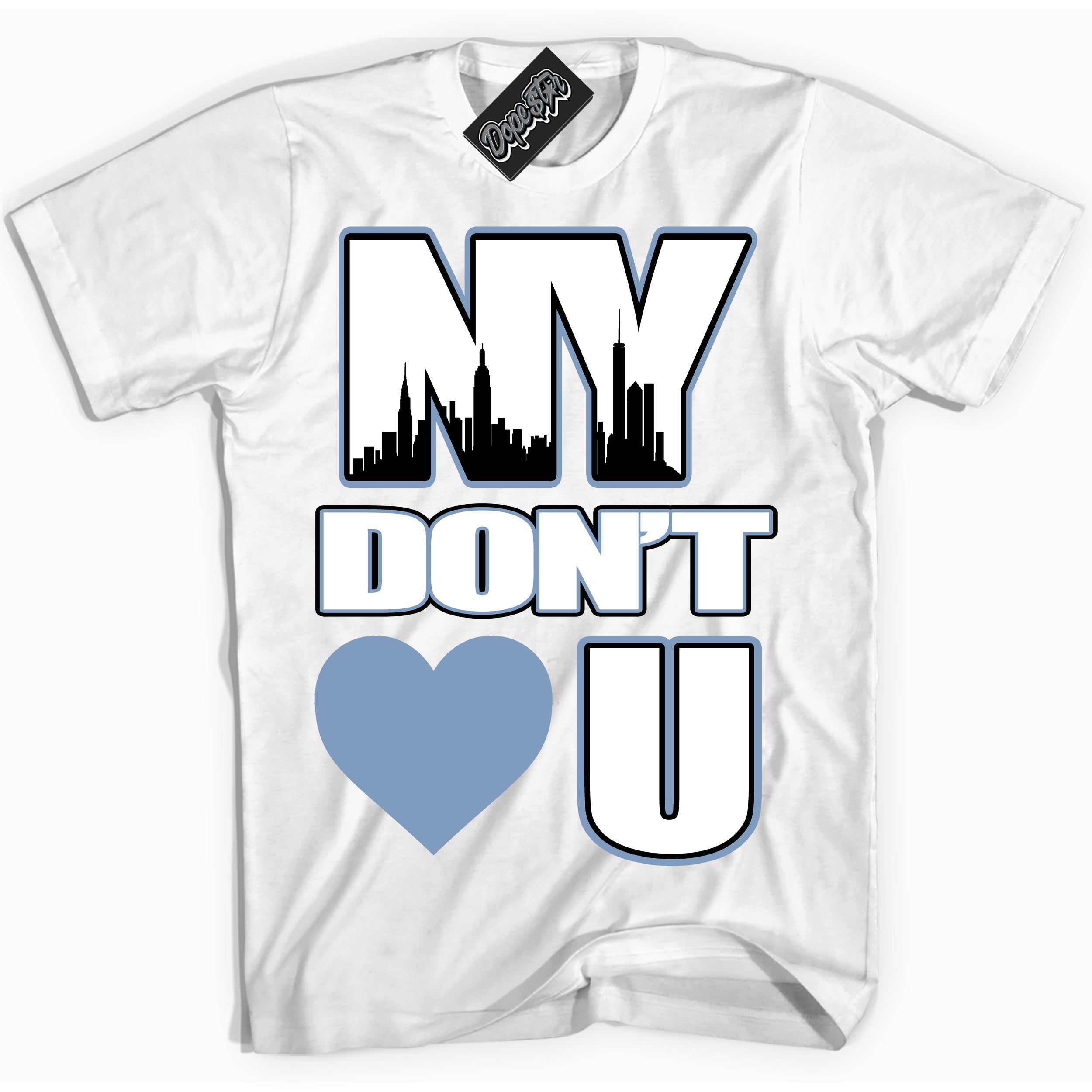 Cool White Shirt with “ NY Don't Love You” design that perfectly matches Reverse Oreo 6s Sneakers.