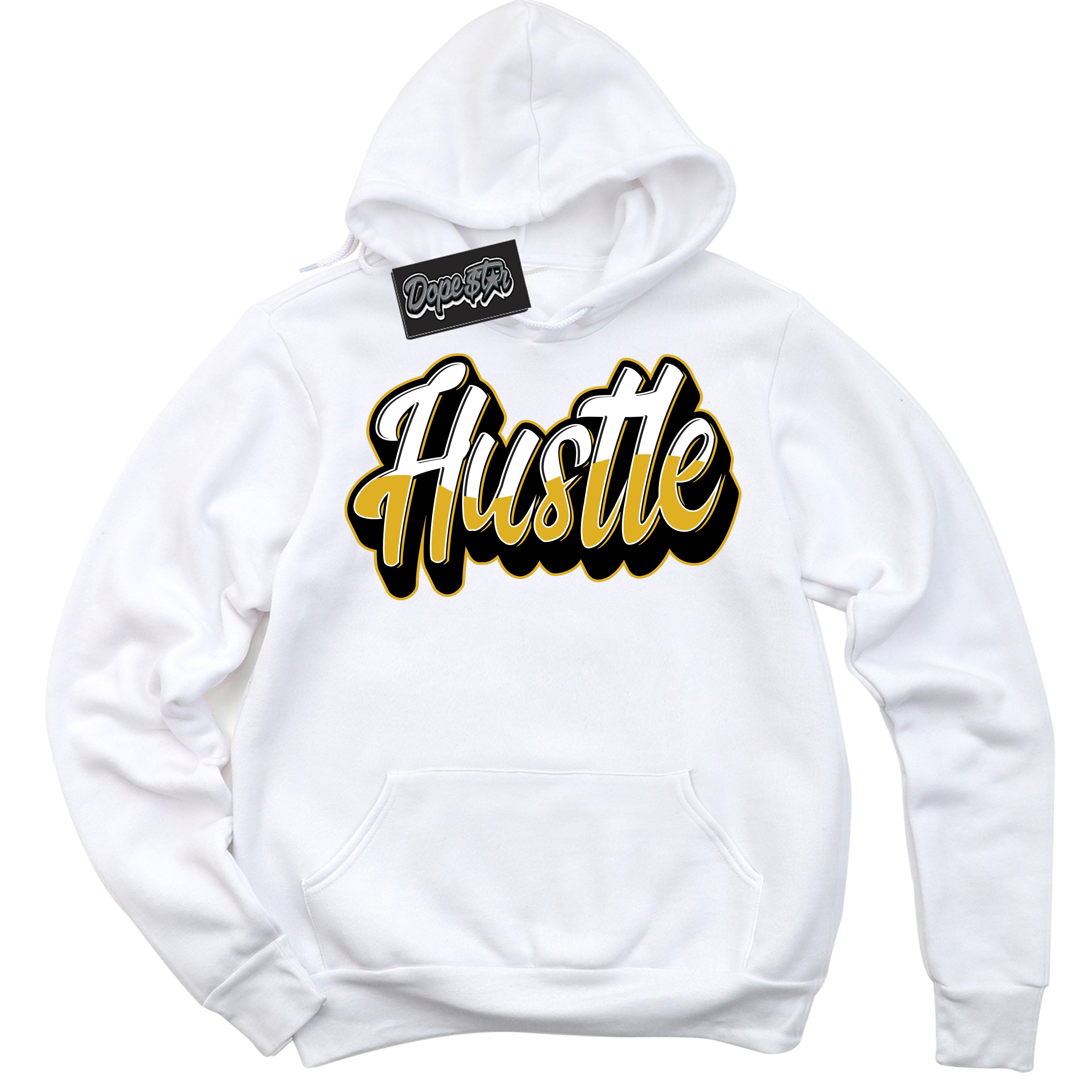 Dunk High Wu-Tang 'Hustle' Hoodie - White Streetwear Mockup | Sneakerhead Sweatshirt Matching Dunk High Wu-Tang | Limited Edition Urban Streetwear for Sneaker Matching OOTD | Outfits that pair perfectly with your ND High Wu-Tang | Sneakerhead Fashion Must-Have Apparel for Men and Women.