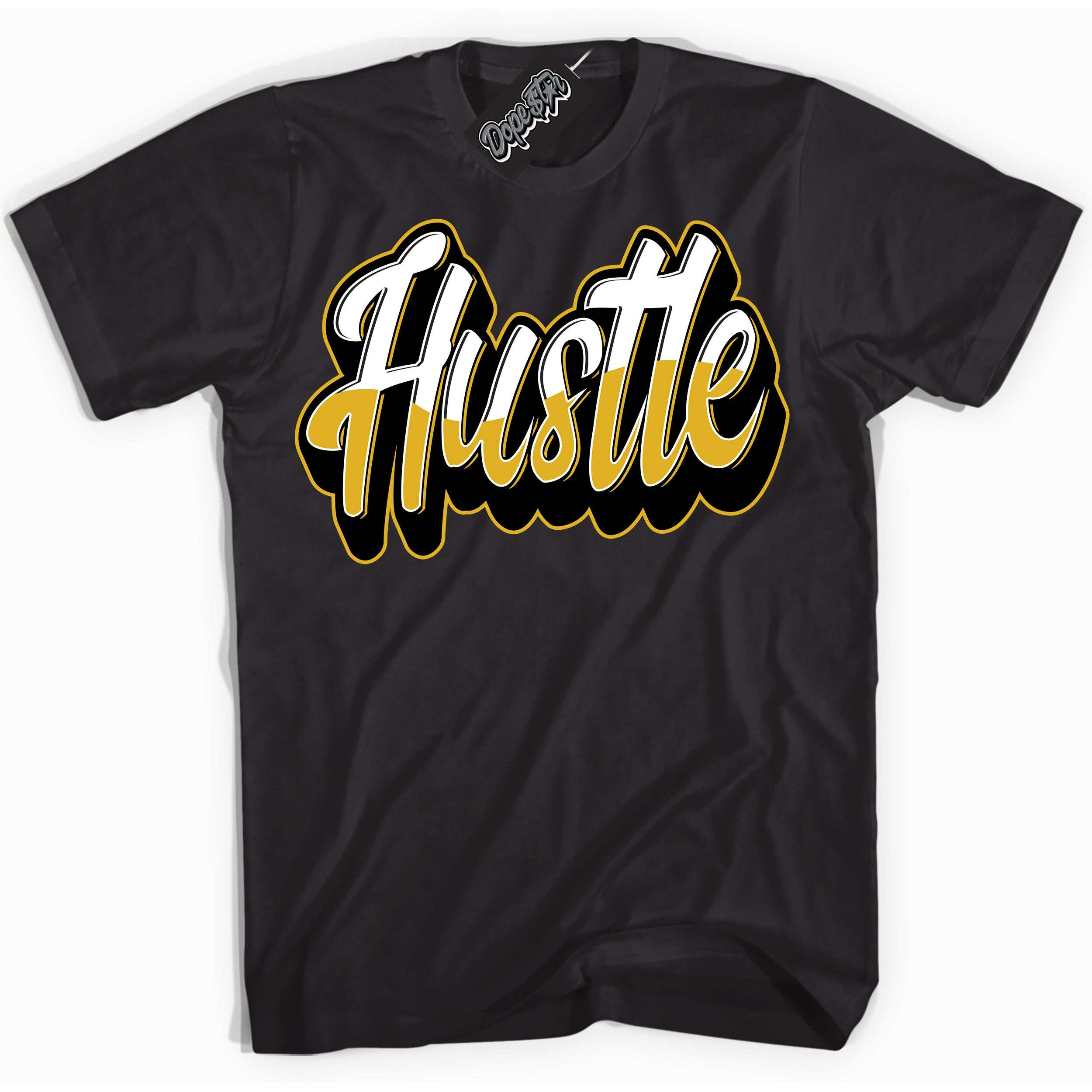 Dunk High Wu-Tang 'Hustle' Shirt - Black Streetwear Mockup | Sneakerhead T-Shirt Matching Dunk High Wu-Tang | Limited Edition Urban Streetwear for Sneaker Matching OOTD | Outfits that pair perfectly with your ND High Wu-Tang | Sneakerhead Fashion Must-Have Apparel for Men and Women.