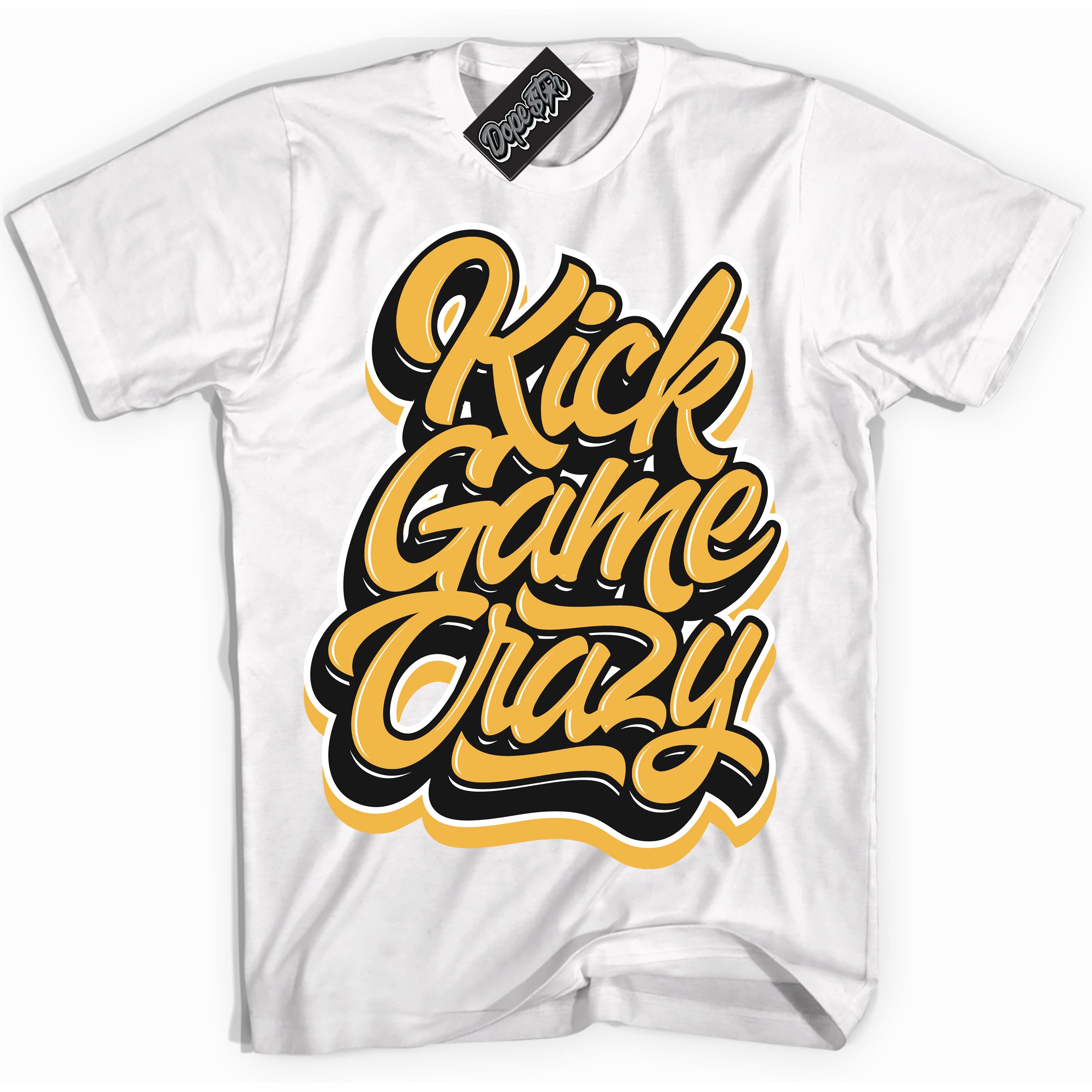 Nike Dunk High Wu-Tang 'Kick Game Crazy' Shirt - White Streetwear Mockup | Sneakerhead T-Shirt Matching Nike Dunk High Wu-Tang | Limited Edition Urban Streetwear for Sneaker Matching OOTD | Outfits that pair perfectly with your ND High Wu-Tang | Sneakerhead Fashion Must-Have Apparel for Men and Women