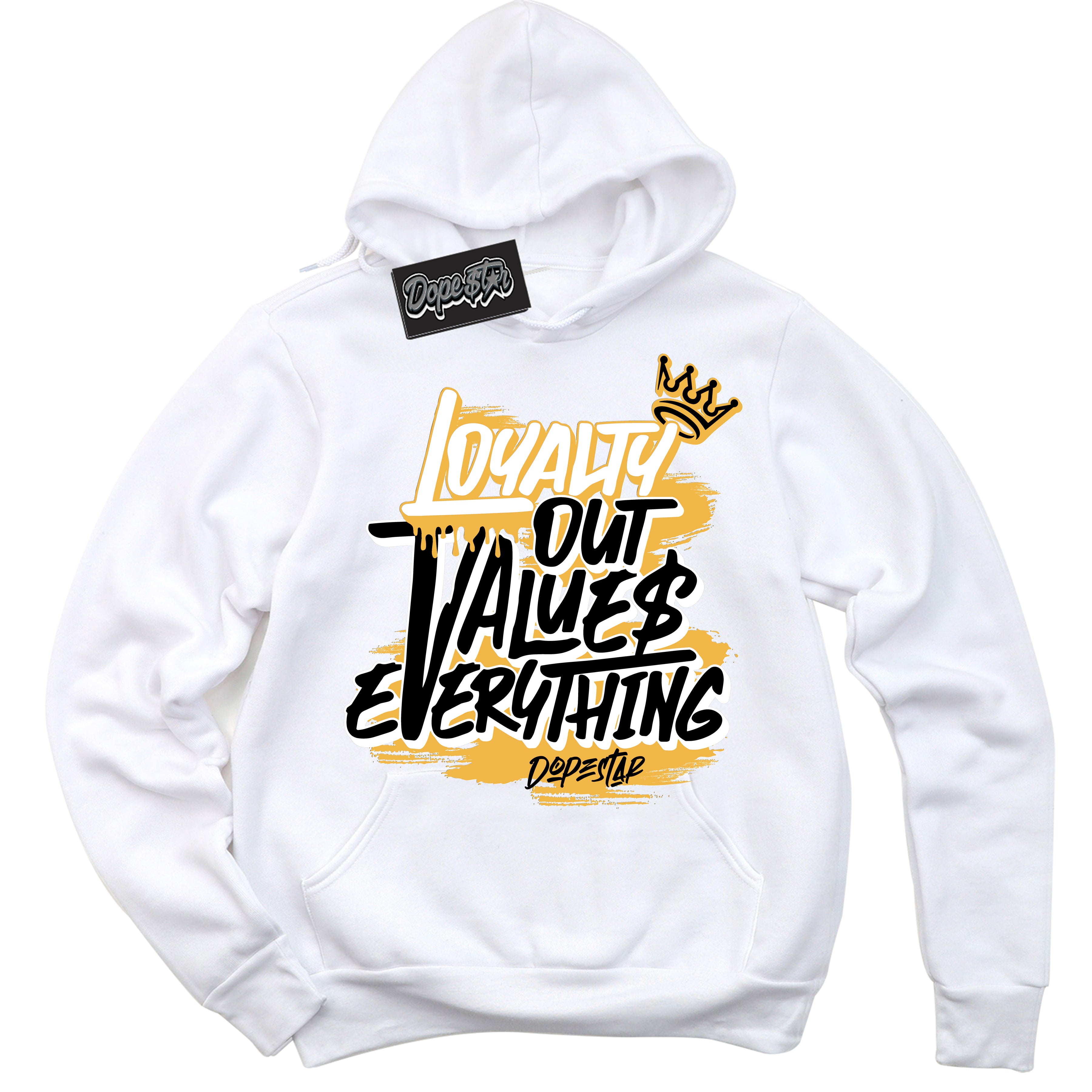 Dunk High Wu-Tang 'Loyalty Out Values Everything' Hoodie - White Streetwear Mockup | Sneakerhead Sweatshirt Matching Dunk High Wu-Tang | Limited Edition Urban Streetwear for Sneaker Matching OOTD | Outfits that pair perfectly with your ND High Wu-Tang | Sneakerhead Fashion Must-Have Apparel for Men and Women.