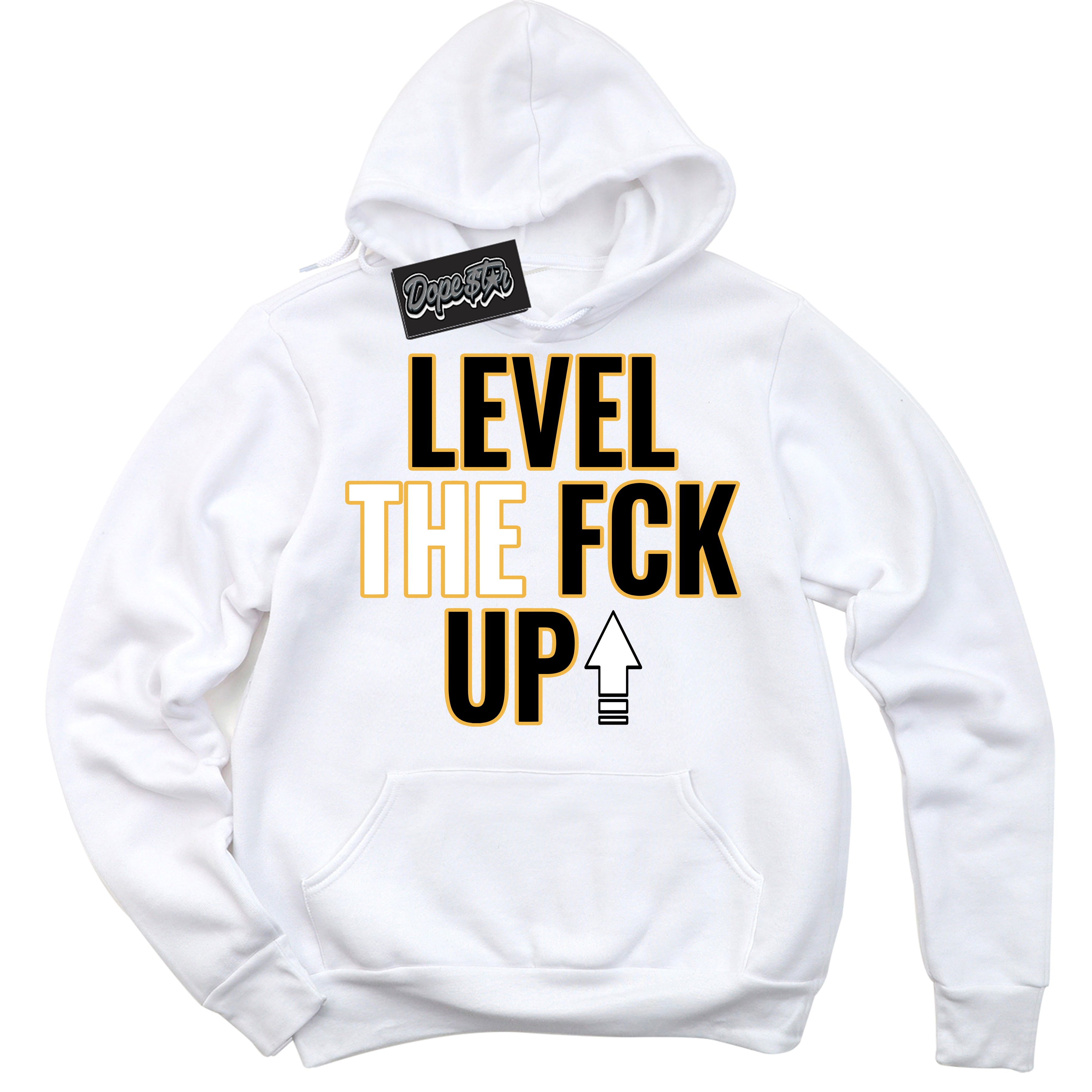 Dunk High Wu-Tang 'Level The Fck Up' Hoodie - White Streetwear Mockup | Sneakerhead Sweatshirt Matching Dunk High Wu-Tang | Limited Edition Urban Streetwear for Sneaker Matching OOTD | Outfits that pair perfectly with your ND High Wu-Tang | Sneakerhead Fashion Must-Have Apparel for Men and Women.