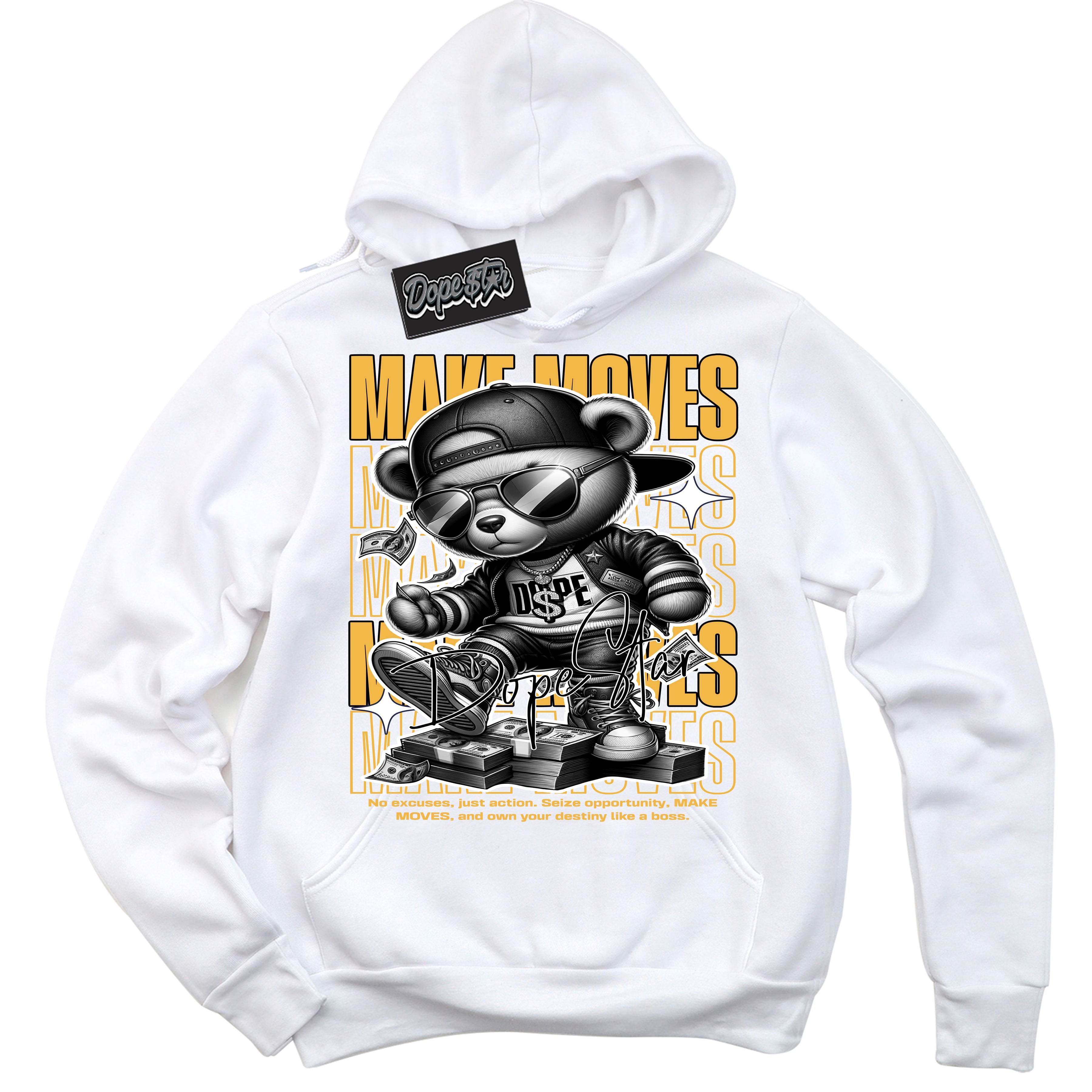 Dunk High Wu-Tang 'Make Moves' Hoodie - White Streetwear Mockup | Sneakerhead Sweatshirt Matching Dunk High Wu-Tang | Limited Edition Urban Streetwear for Sneaker Matching OOTD | Outfits that pair perfectly with your ND High Wu-Tang | Sneakerhead Fashion Must-Have Apparel for Men and Women.