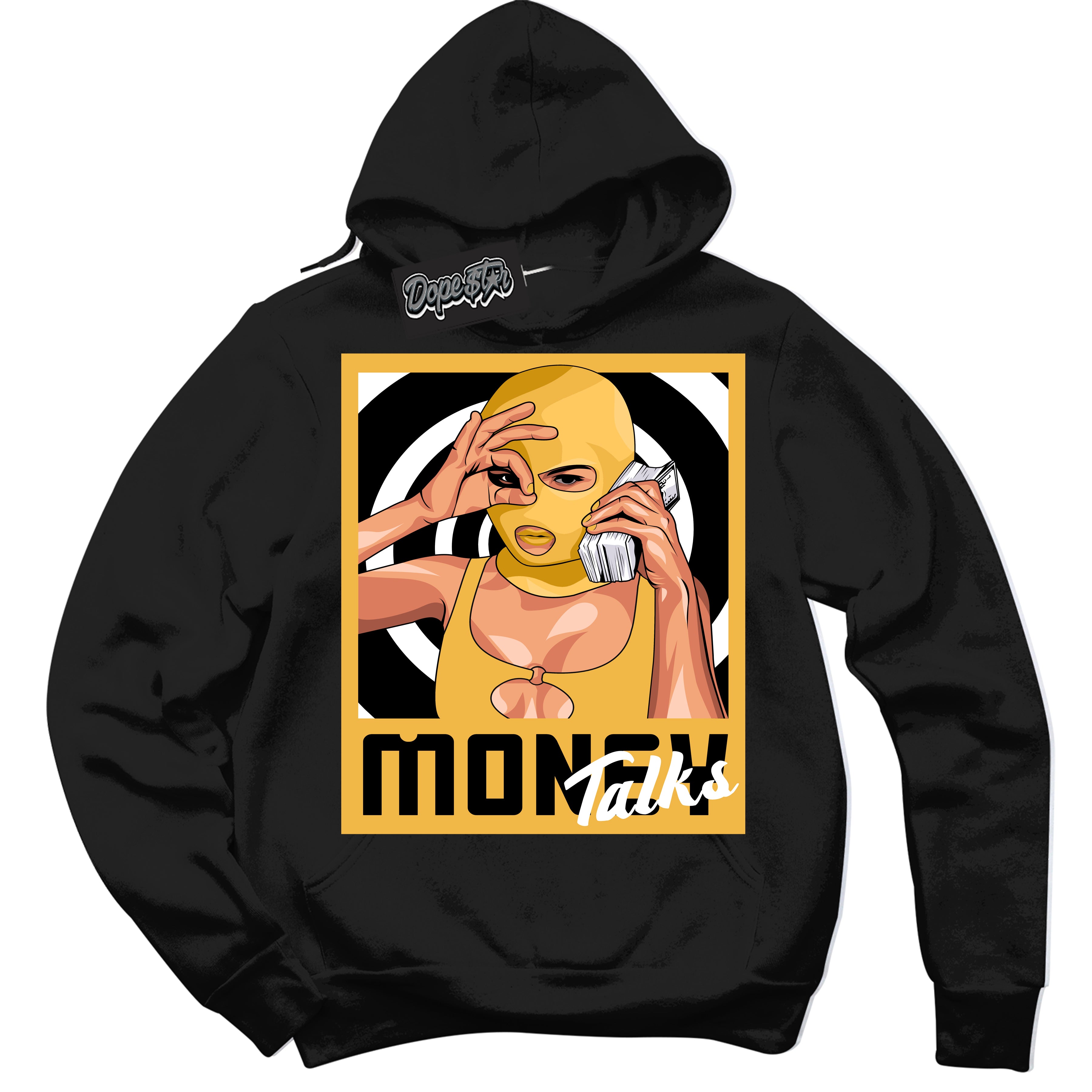 Dunk High Wu-Tang 'Money Talks' Hoodie - Black Streetwear Mockup | Sneakerhead Sweatshirt Matching Dunk High Wu-Tang | Limited Edition Urban Streetwear for Sneaker Matching OOTD | Outfits that pair perfectly with your ND High Wu-Tang | Sneakerhead Fashion Must-Have Apparel for Men and Women.