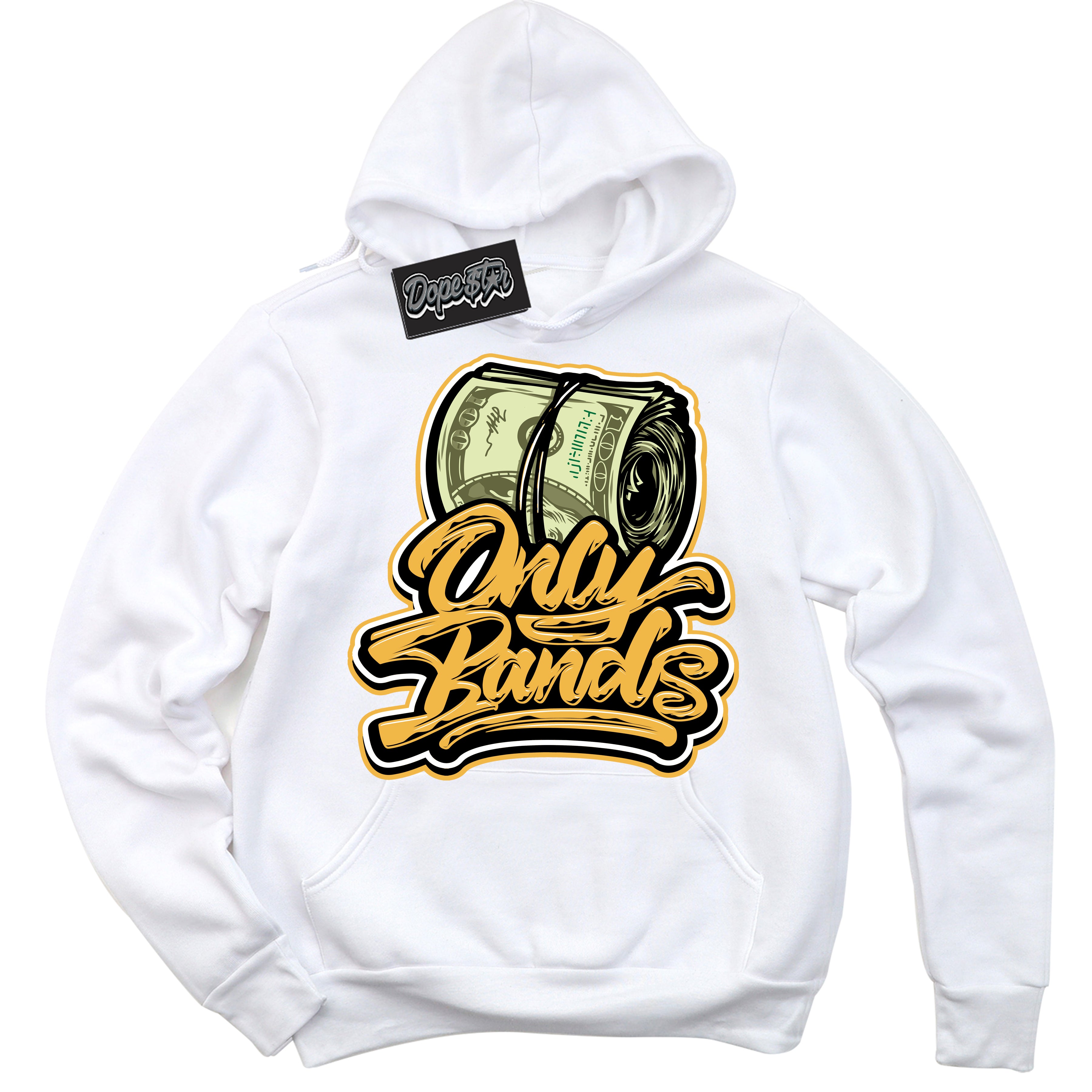 Dunk High Wu-Tang 'Only Bands' Hoodie - White Streetwear Mockup | Sneakerhead Sweatshirt Matching Dunk High Wu-Tang | Limited Edition Urban Streetwear for Sneaker Matching OOTD | Outfits that pair perfectly with your ND High Wu-Tang | Sneakerhead Fashion Must-Have Apparel for Men and Women.