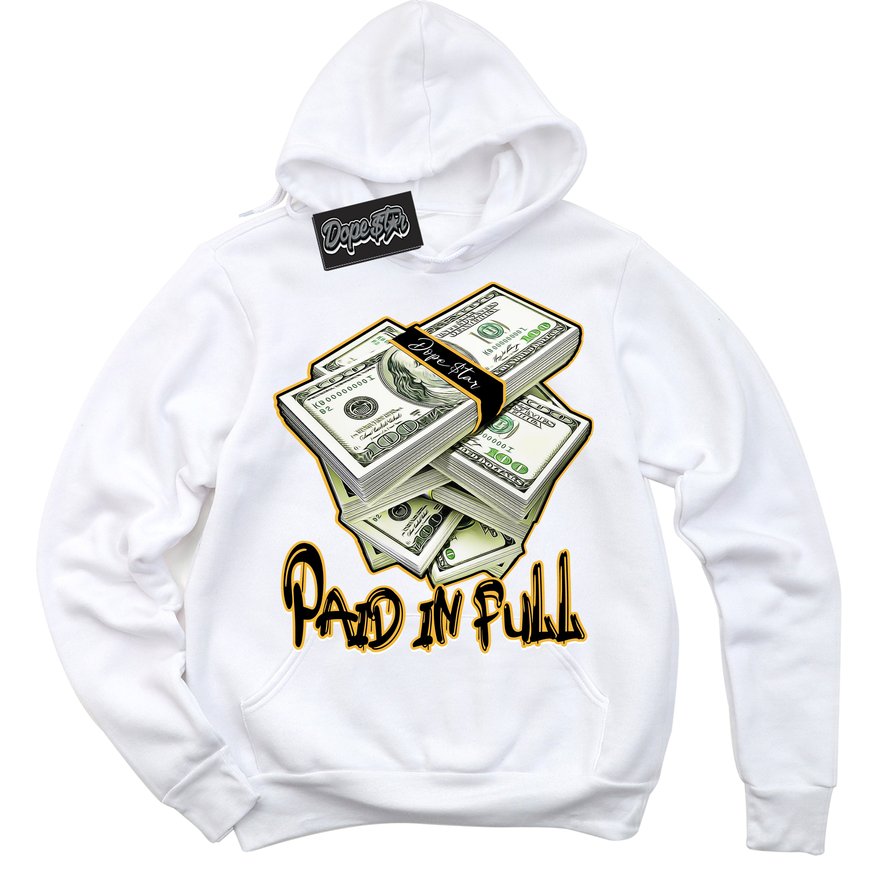 Dunk High Wu-Tang 'Paid In Full' Hoodie - White Streetwear Mockup | Sneakerhead Sweatshirt Matching Dunk High Wu-Tang | Limited Edition Urban Streetwear for Sneaker Matching OOTD | Outfits that pair perfectly with your ND High Wu-Tang | Sneakerhead Fashion Must-Have Apparel for Men and Women.