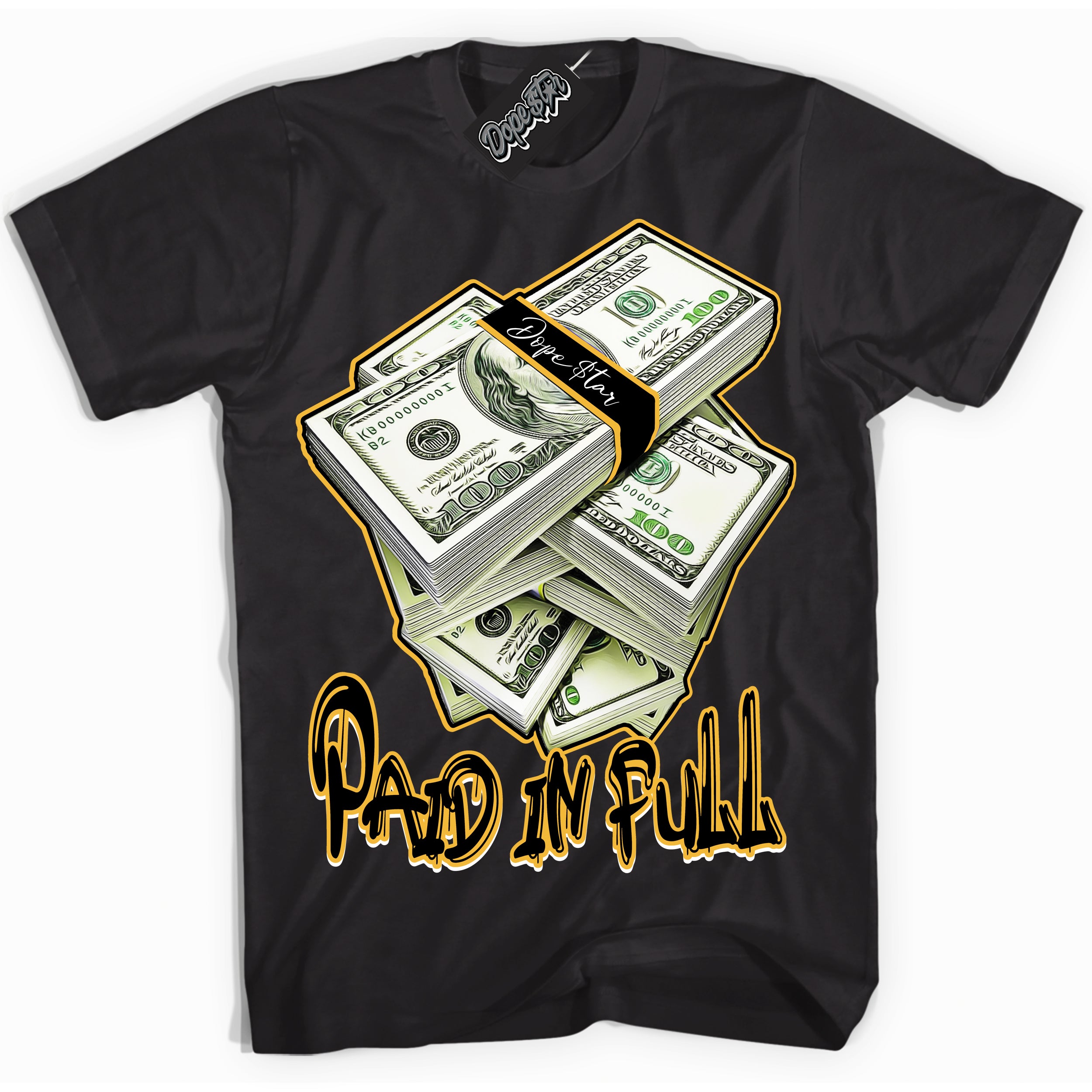 Dunk High Wu-Tang 'Paid In Full' Shirt - Black Streetwear Mockup | Sneakerhead T-Shirt Matching Dunk High Wu-Tang | Limited Edition Urban Streetwear for Sneaker Matching OOTD | Outfits that pair perfectly with your ND High Wu-Tang | Sneakerhead Fashion Must-Have Apparel for Men and Women.