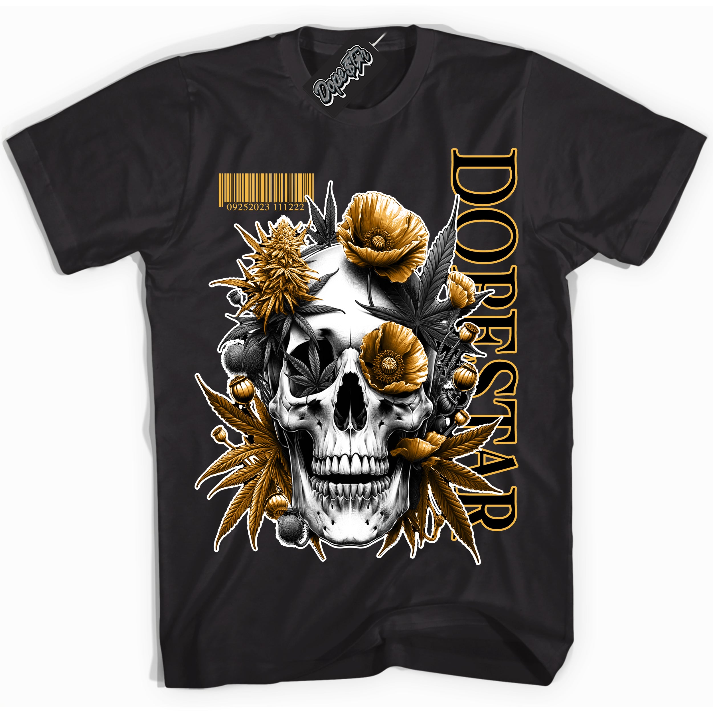 Dunk High Wu-Tang 'Skull Poppies' Shirt - Black Streetwear Mockup | Sneakerhead T-Shirt Matching Dunk High Wu-Tang | Limited Edition Urban Streetwear for Sneaker Matching OOTD | Outfits that pair perfectly with your ND High Wu-Tang | Sneakerhead Fashion Must-Have Apparel for Men and Women.