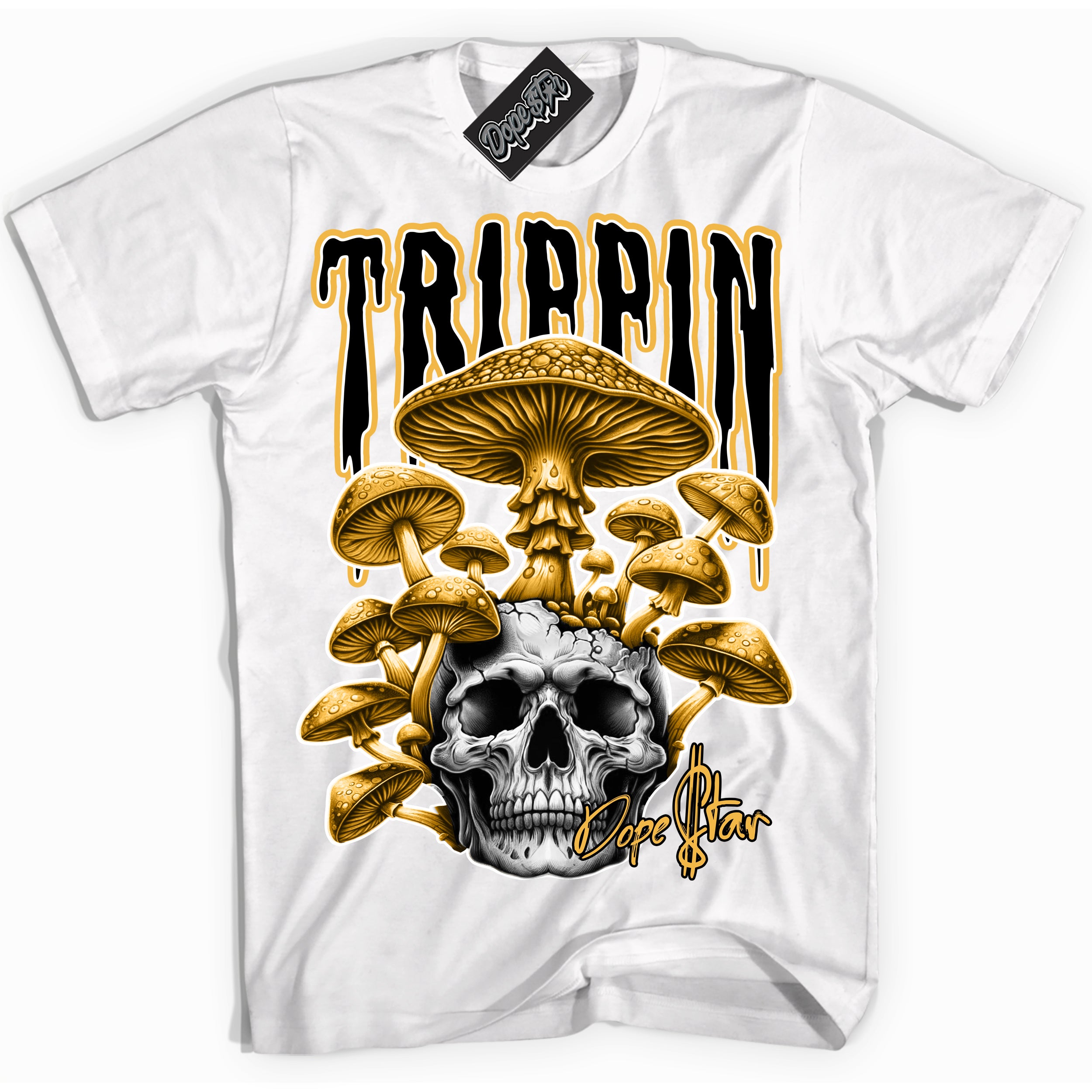 Nike Dunk High Wu-Tang 'Trippin' Shirt - White Streetwear Mockup | Sneakerhead T-Shirt Matching Nike Dunk High Wu-Tang | Limited Edition Urban Streetwear for Sneaker Matching OOTD | Outfits that pair perfectly with your ND High Wu-Tang | Sneakerhead Fashion Must-Have Apparel for Men and Women